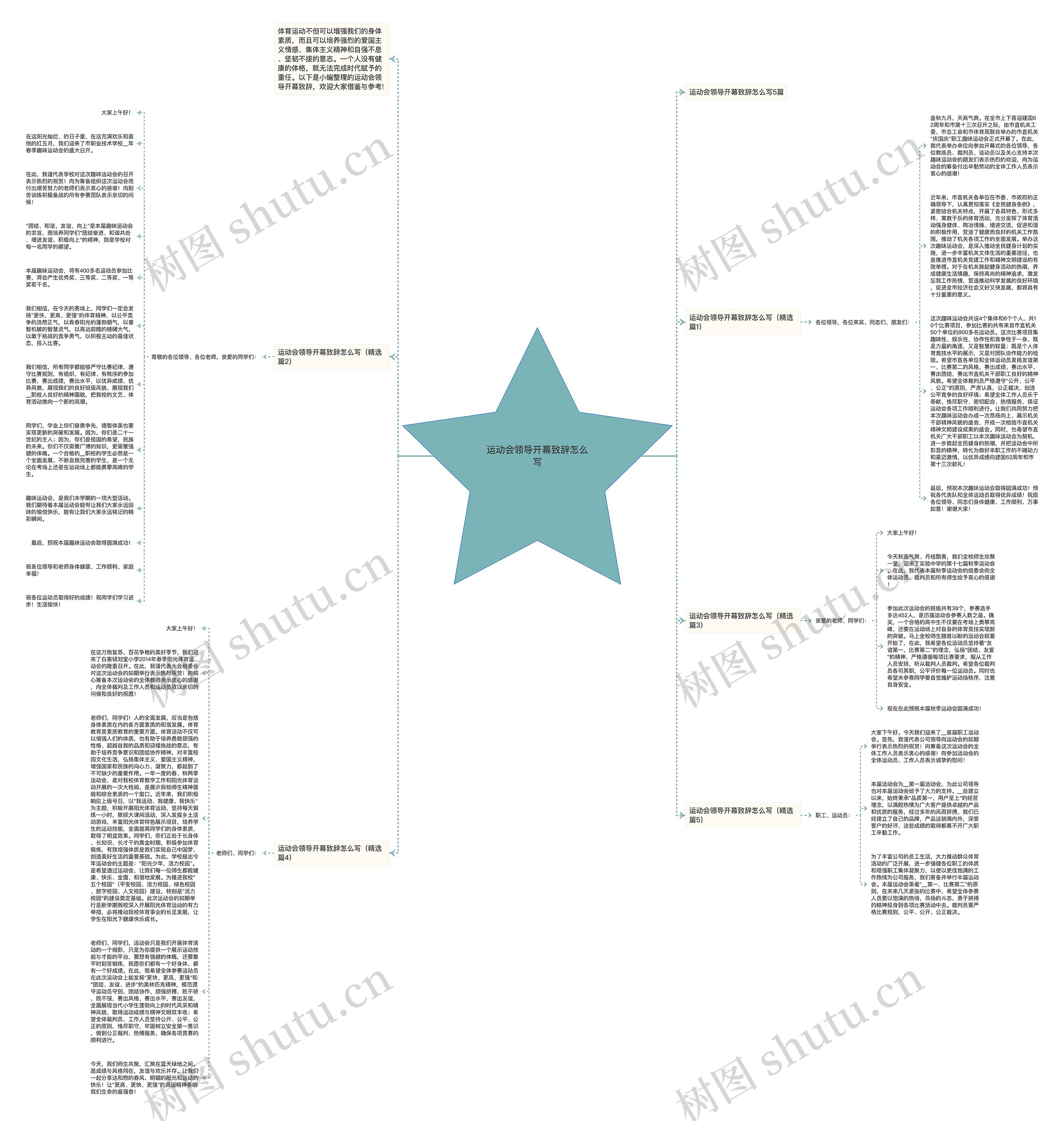 运动会领导开幕致辞怎么写思维导图