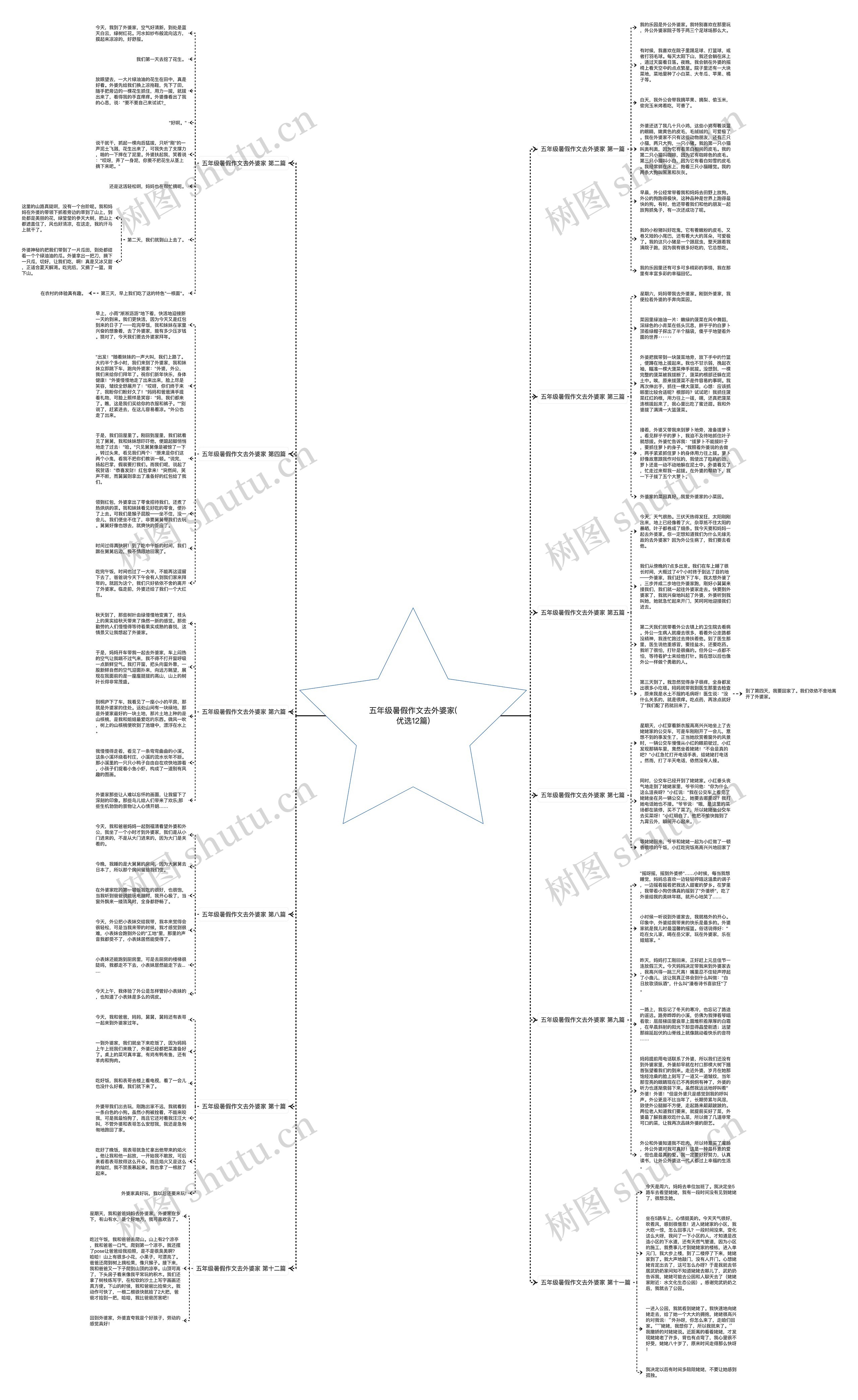 五年级暑假作文去外婆家(优选12篇)思维导图