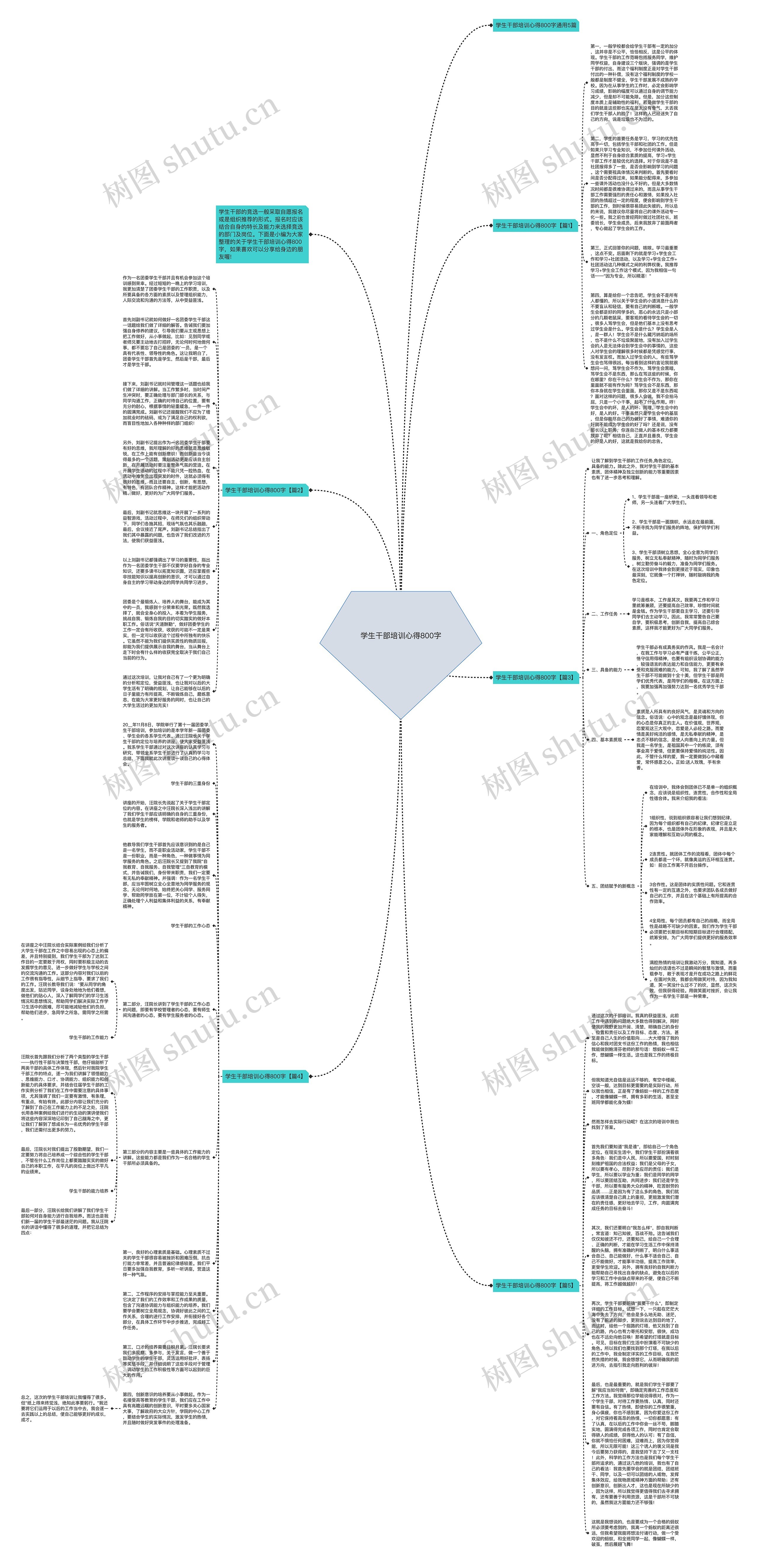 学生干部培训心得800字思维导图