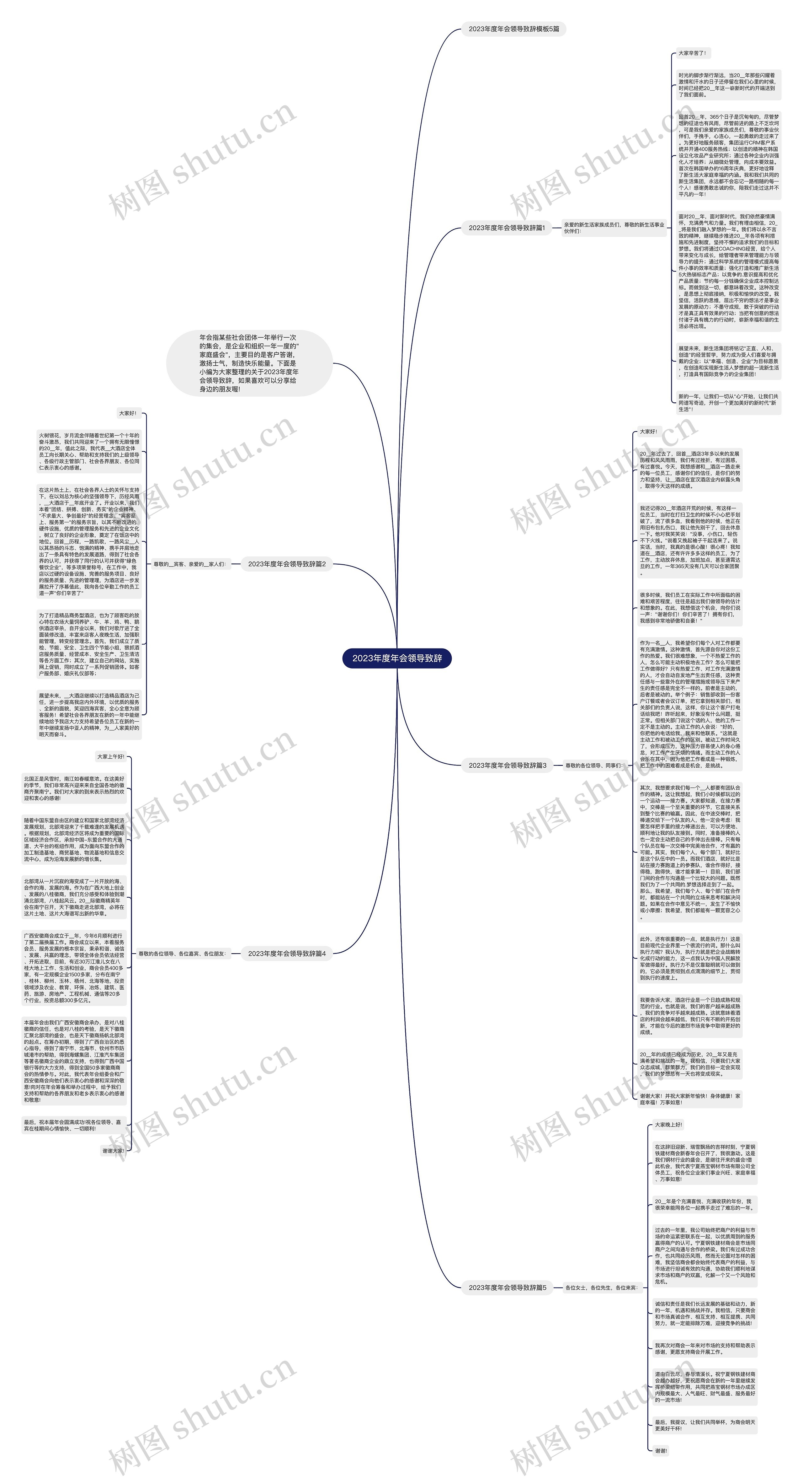 2023年度年会领导致辞思维导图