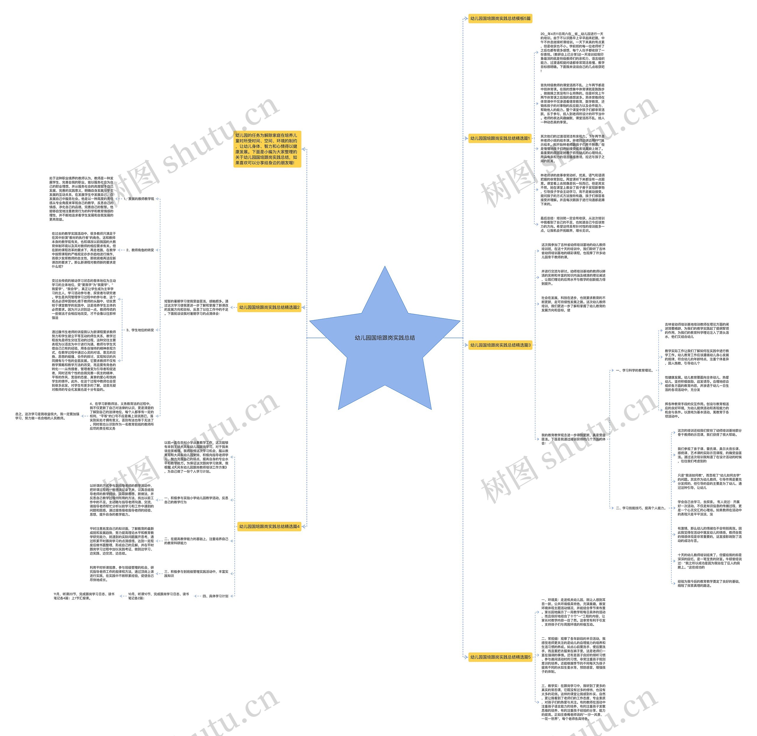 幼儿园国培跟岗实践总结思维导图