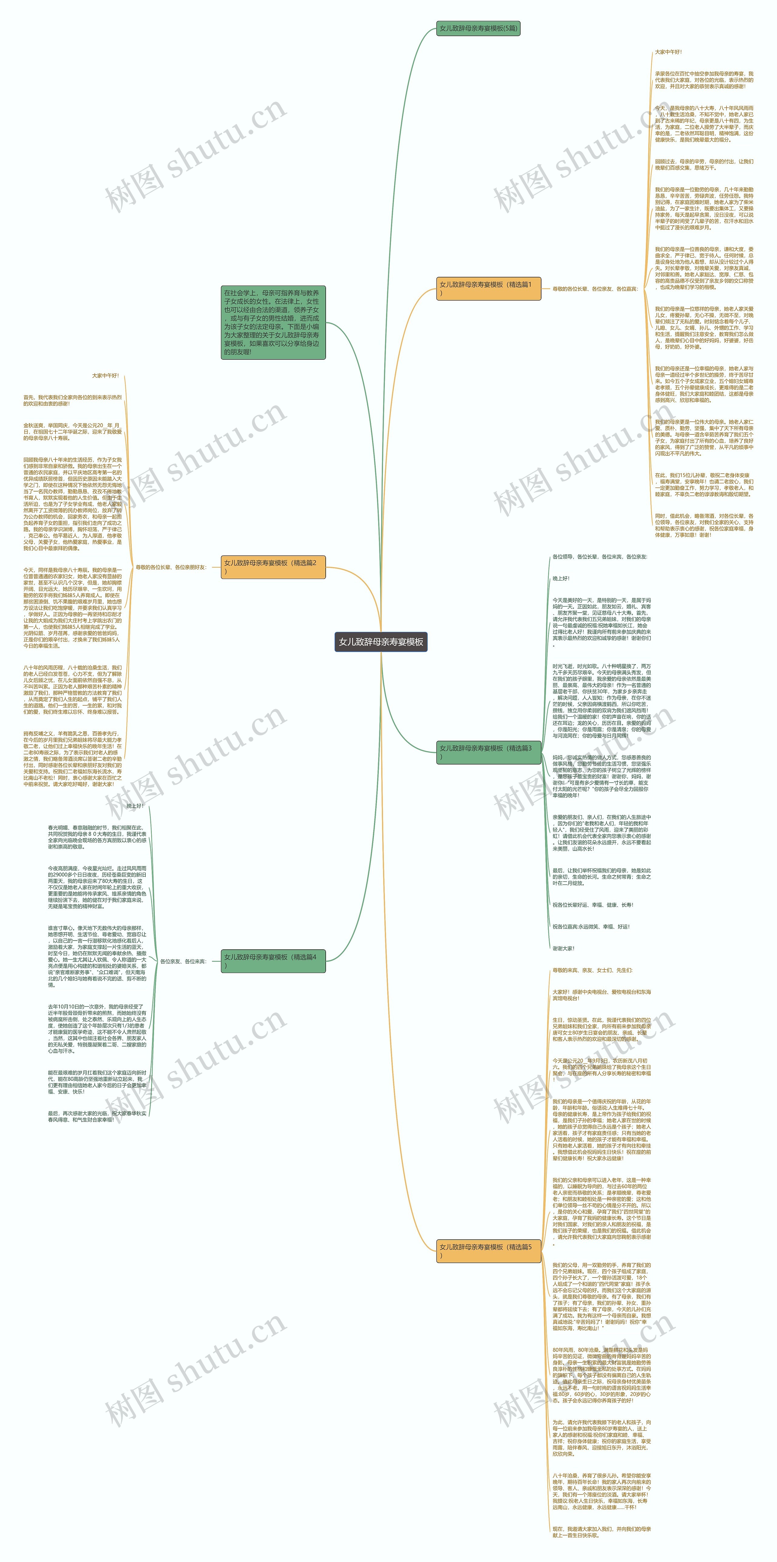 女儿致辞母亲寿宴思维导图高清图 女儿致辞母亲寿宴思维导图