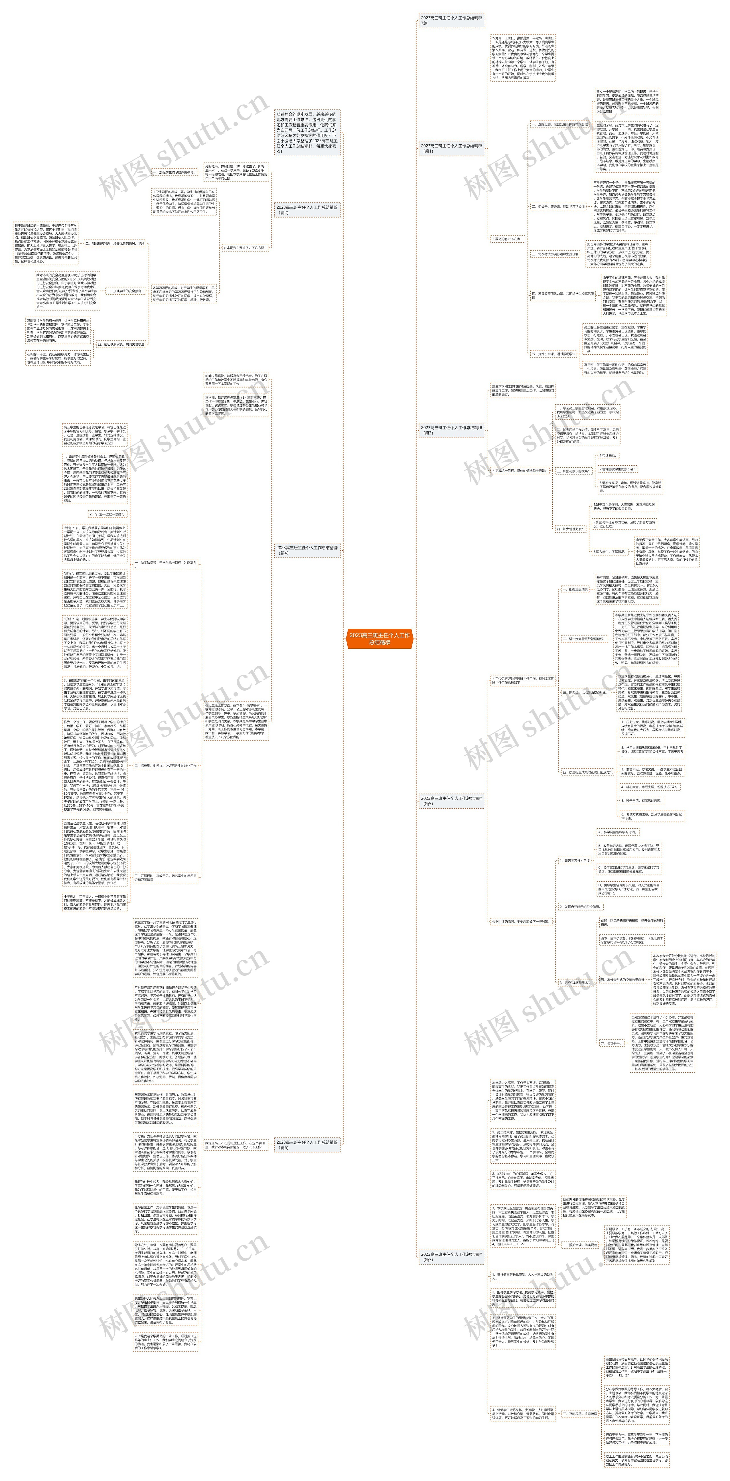 2023高三班主任个人工作总结精辟思维导图