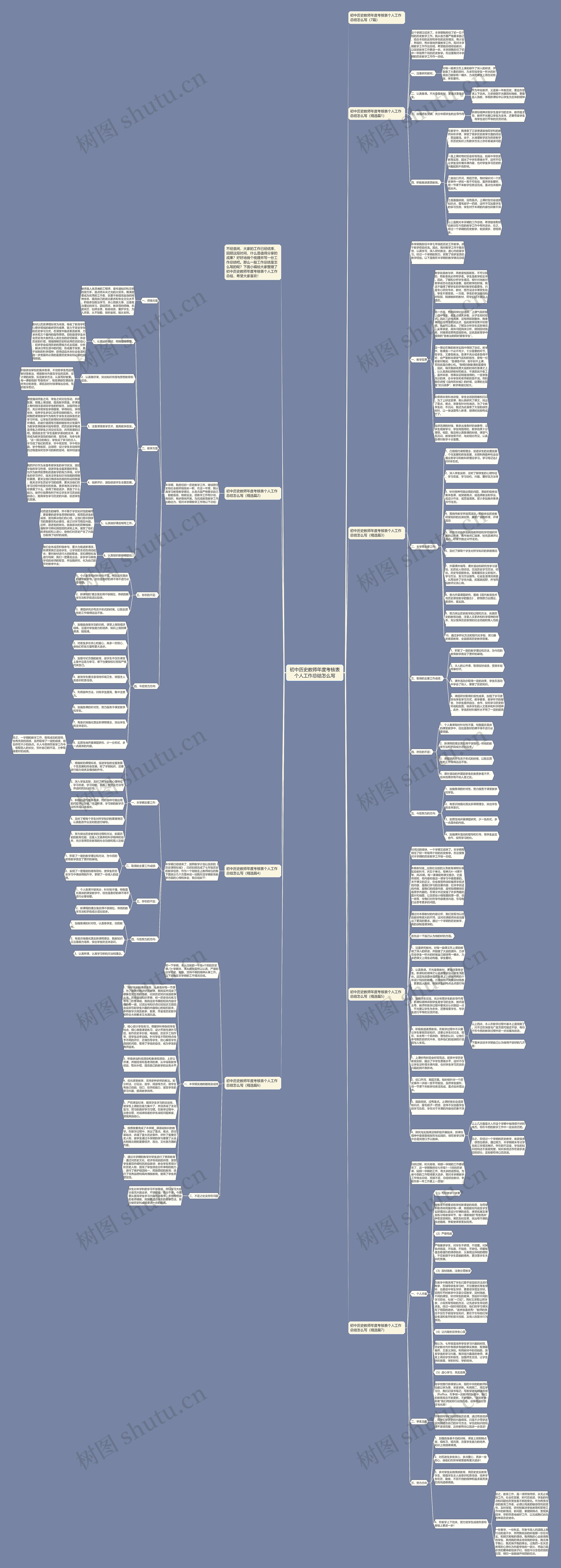 初中历史教师年度考核表个人工作总结怎么写思维导图