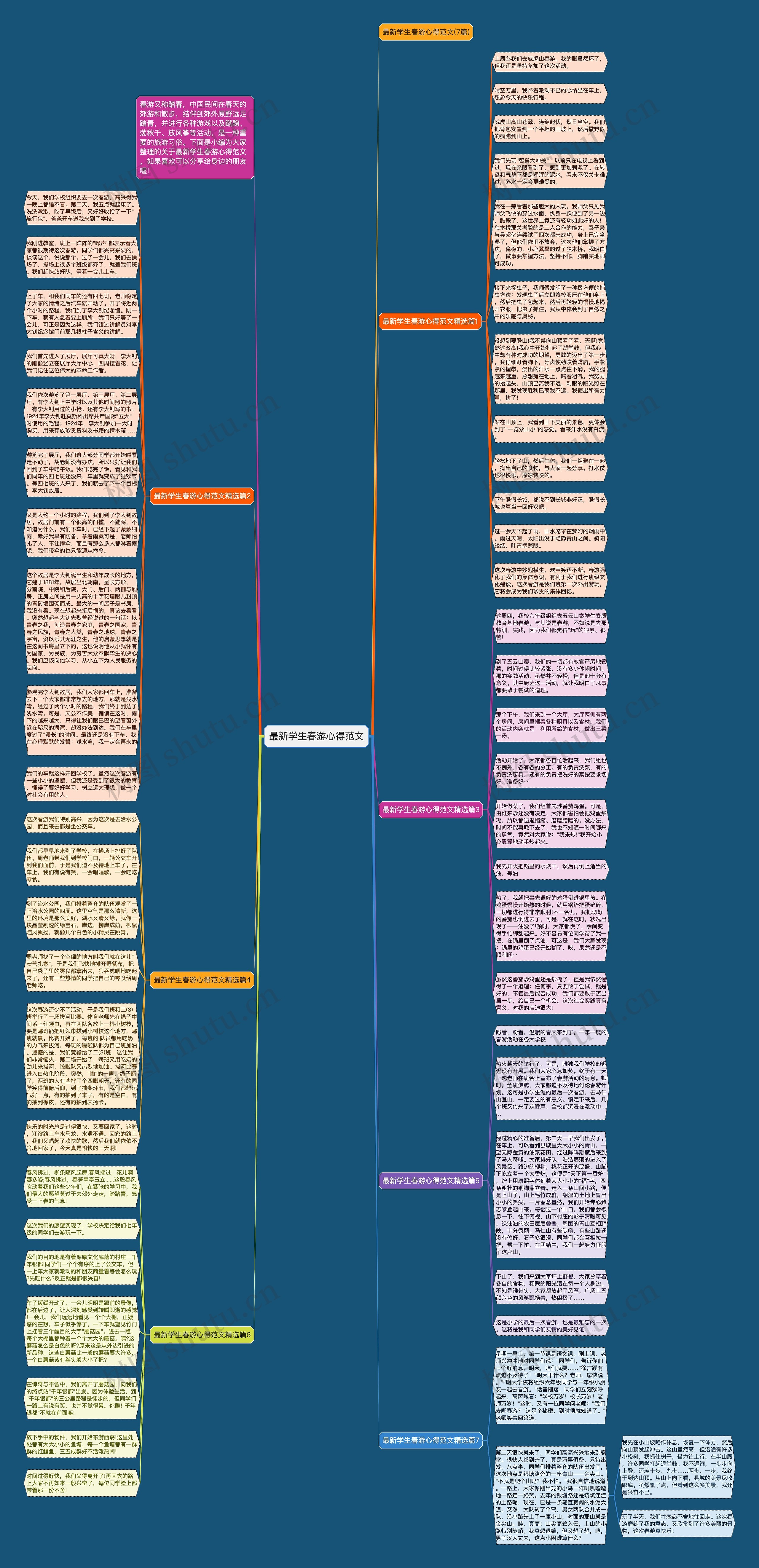 最新学生春游心得范文思维导图