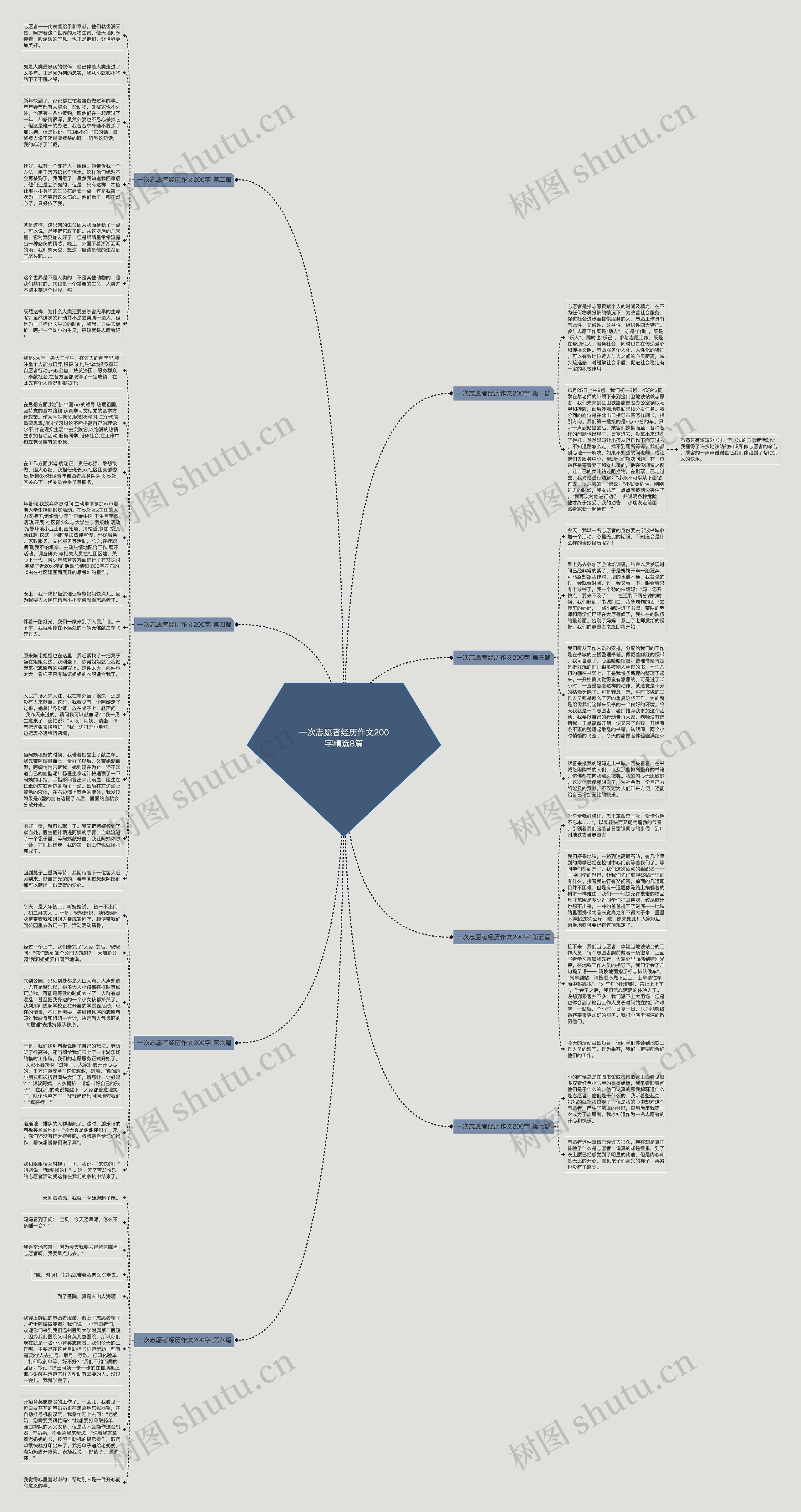 一次志愿者经历作文200字精选8篇思维导图