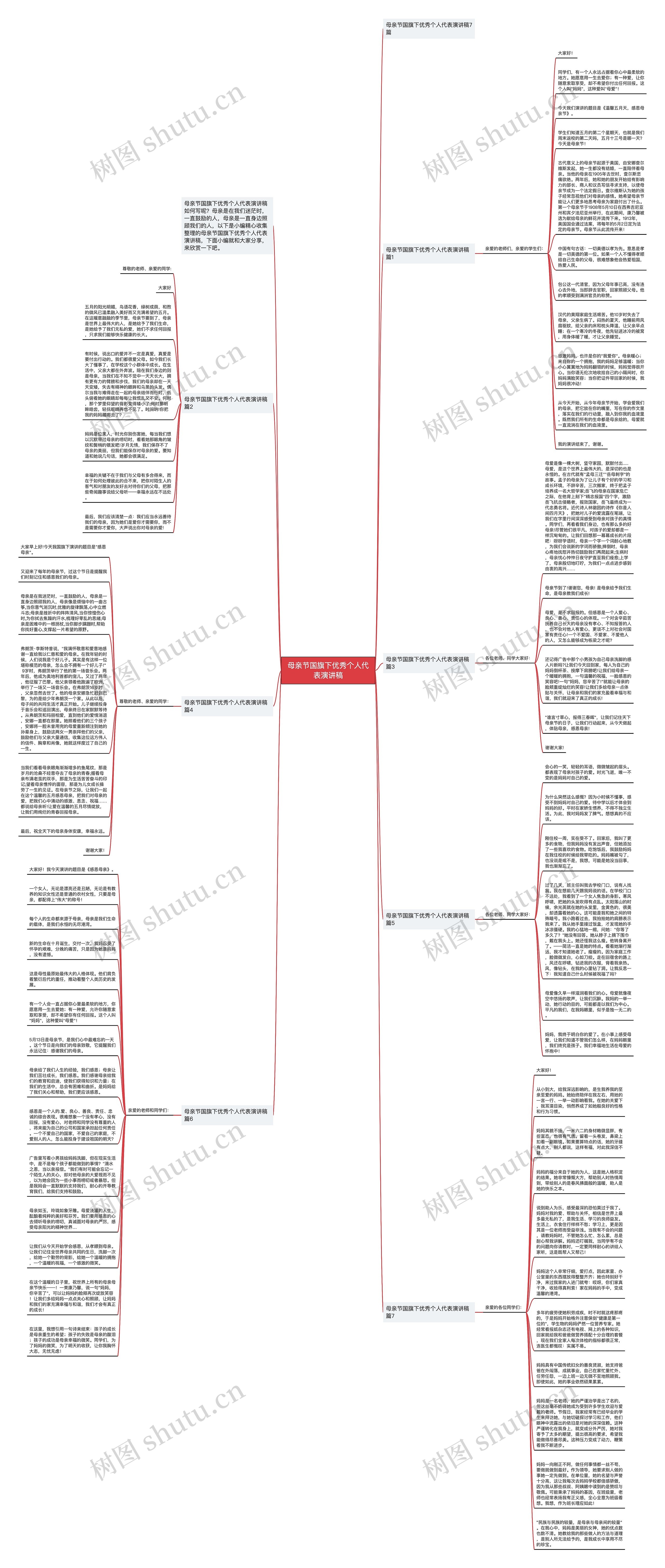 母亲节国旗下优秀个人代表演讲稿思维导图