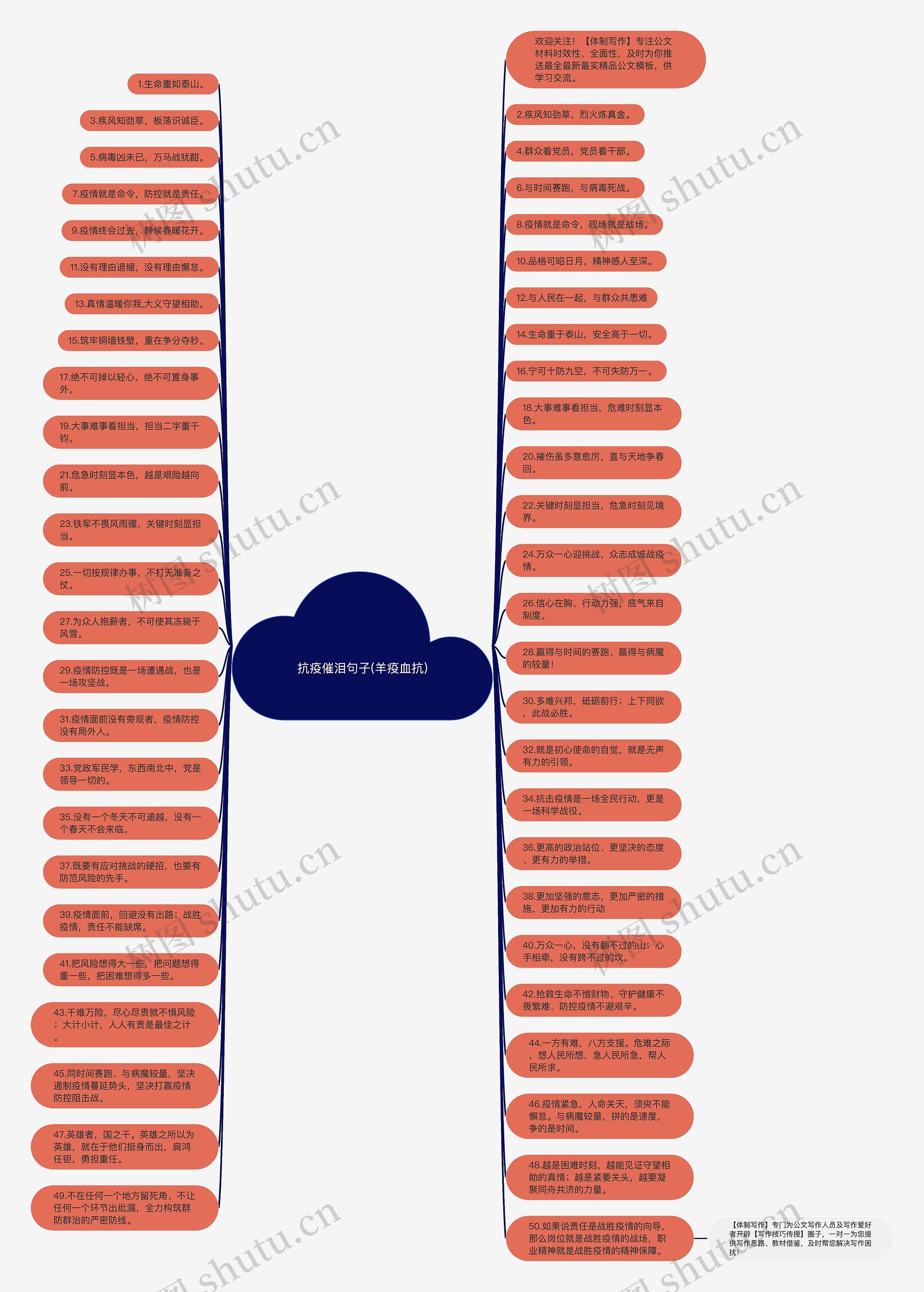 抗疫催泪句子(羊疫血抗)思维导图