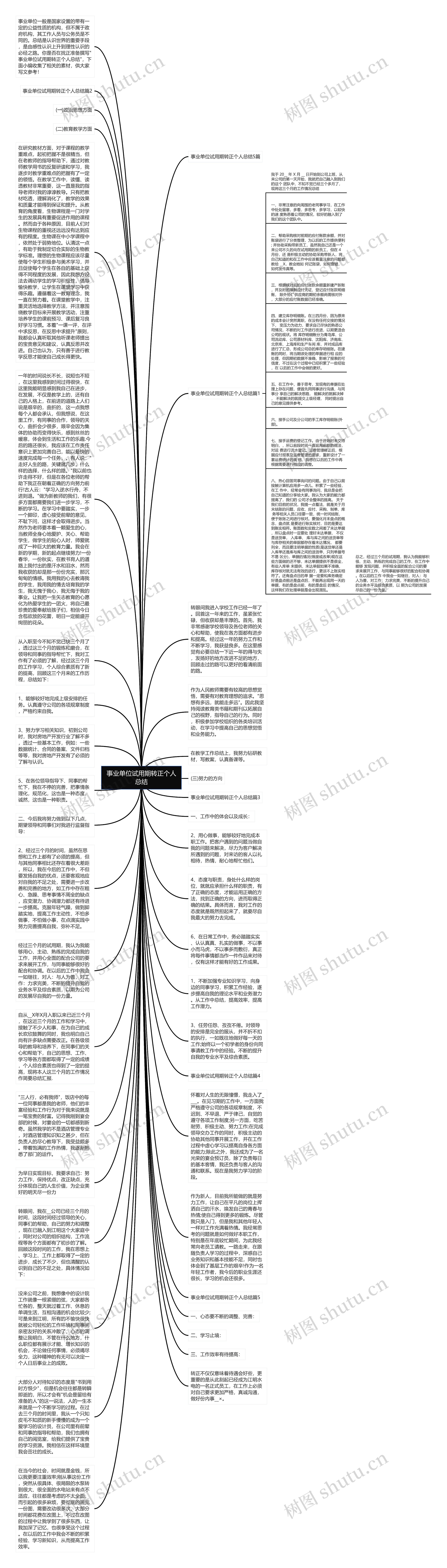 事业单位试用期转正个人总结思维导图