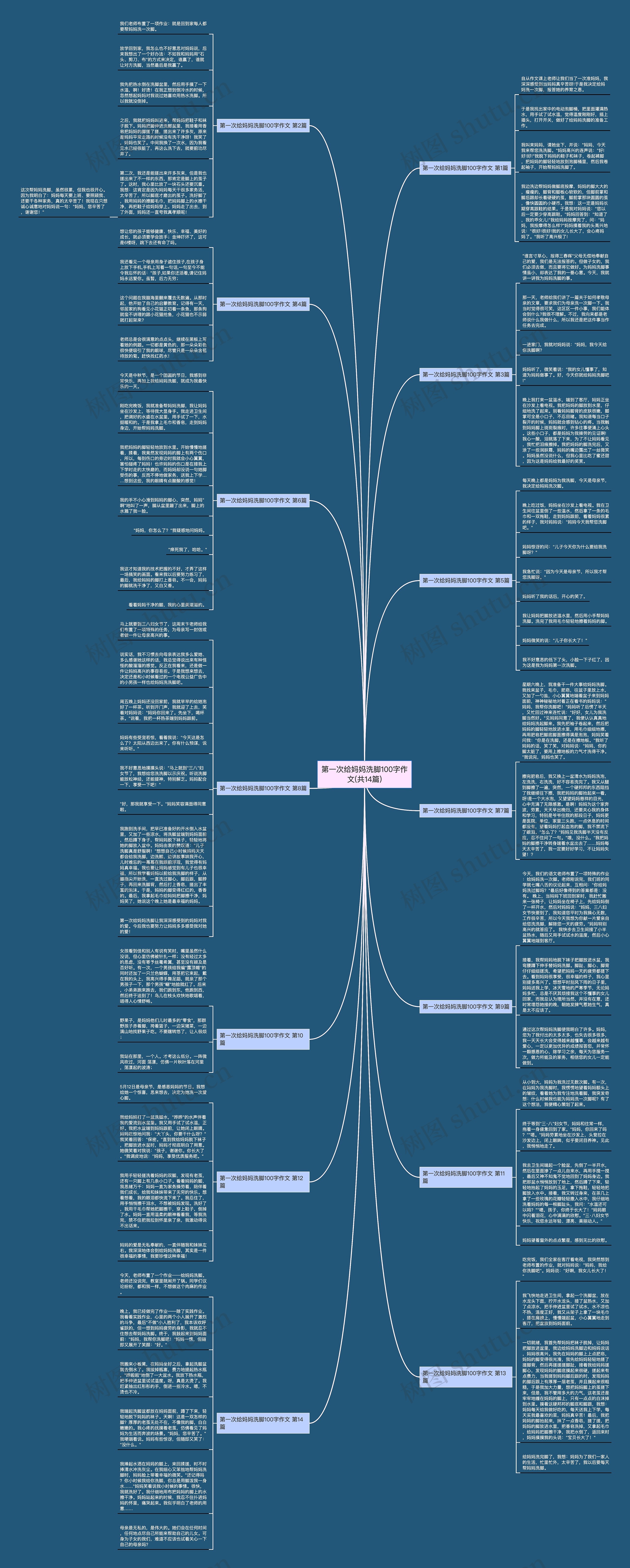 第一次给妈妈洗脚100字作文(共14篇)思维导图