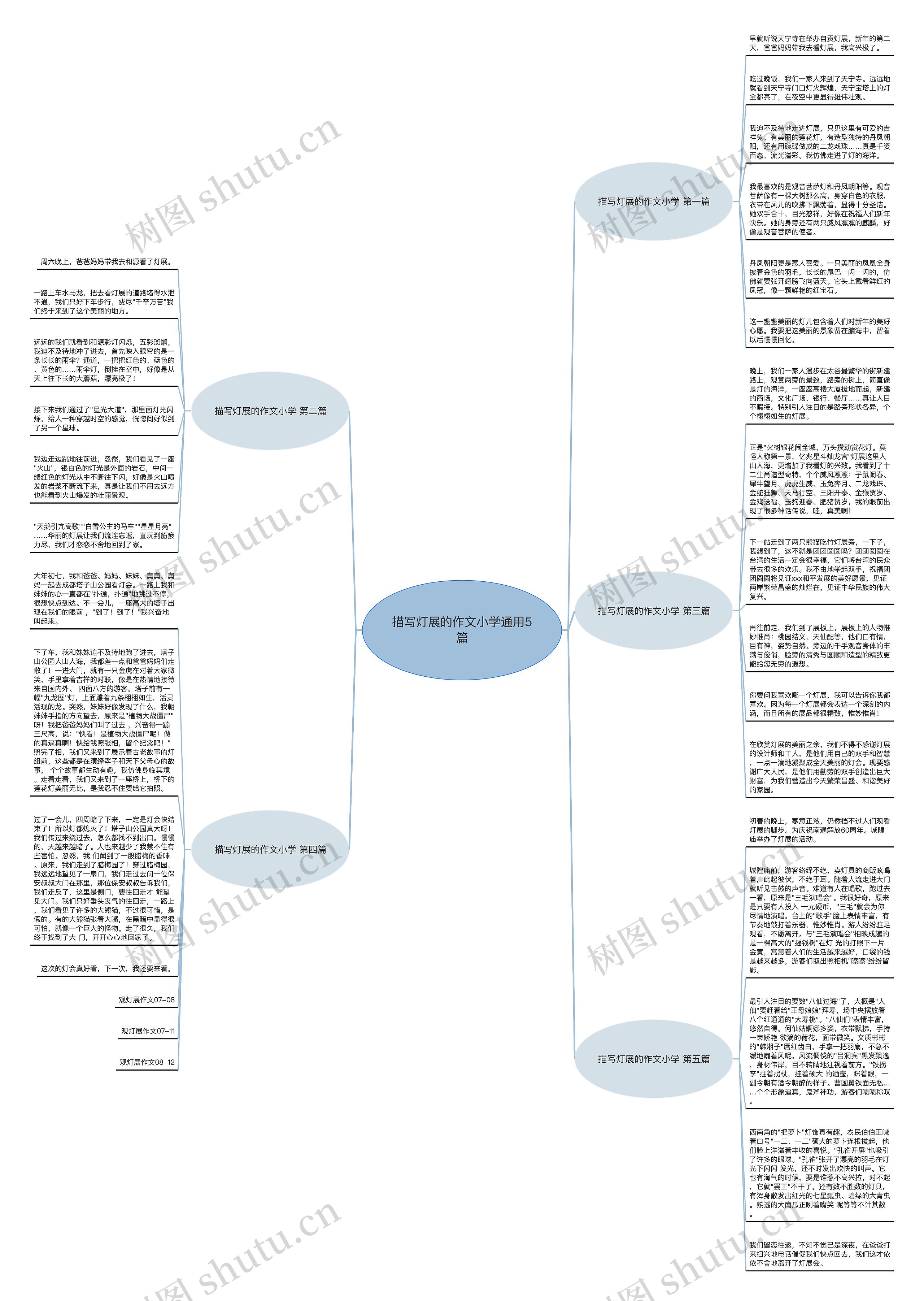 描写灯展的作文小学通用5篇思维导图