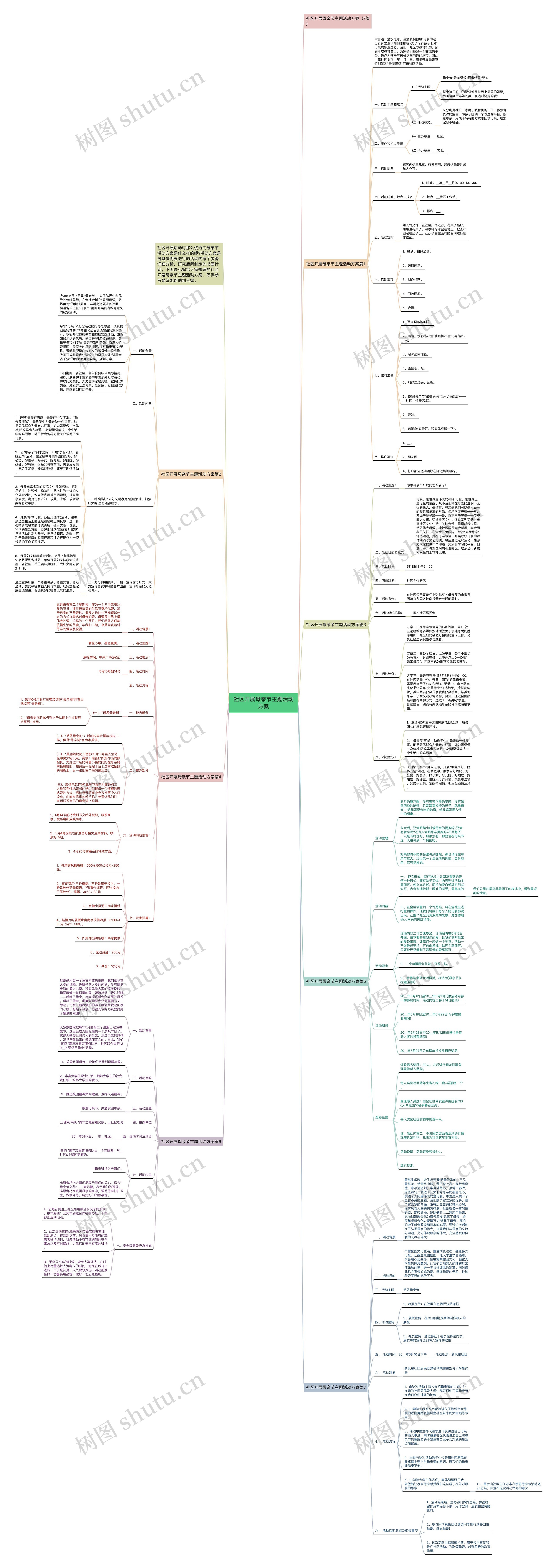社区开展母亲节主题活动方案思维导图