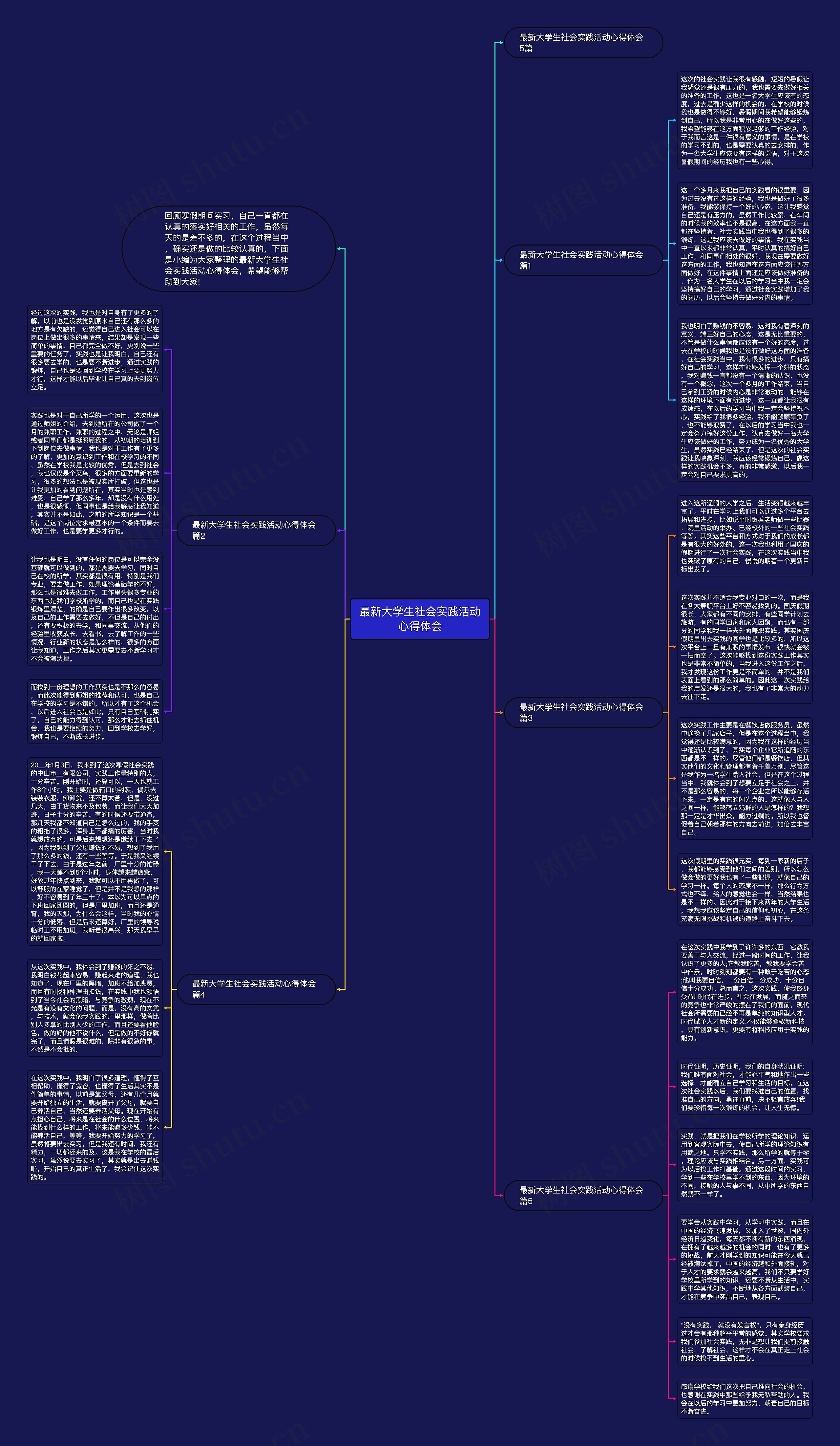最新大学生社会实践活动心得体会思维导图