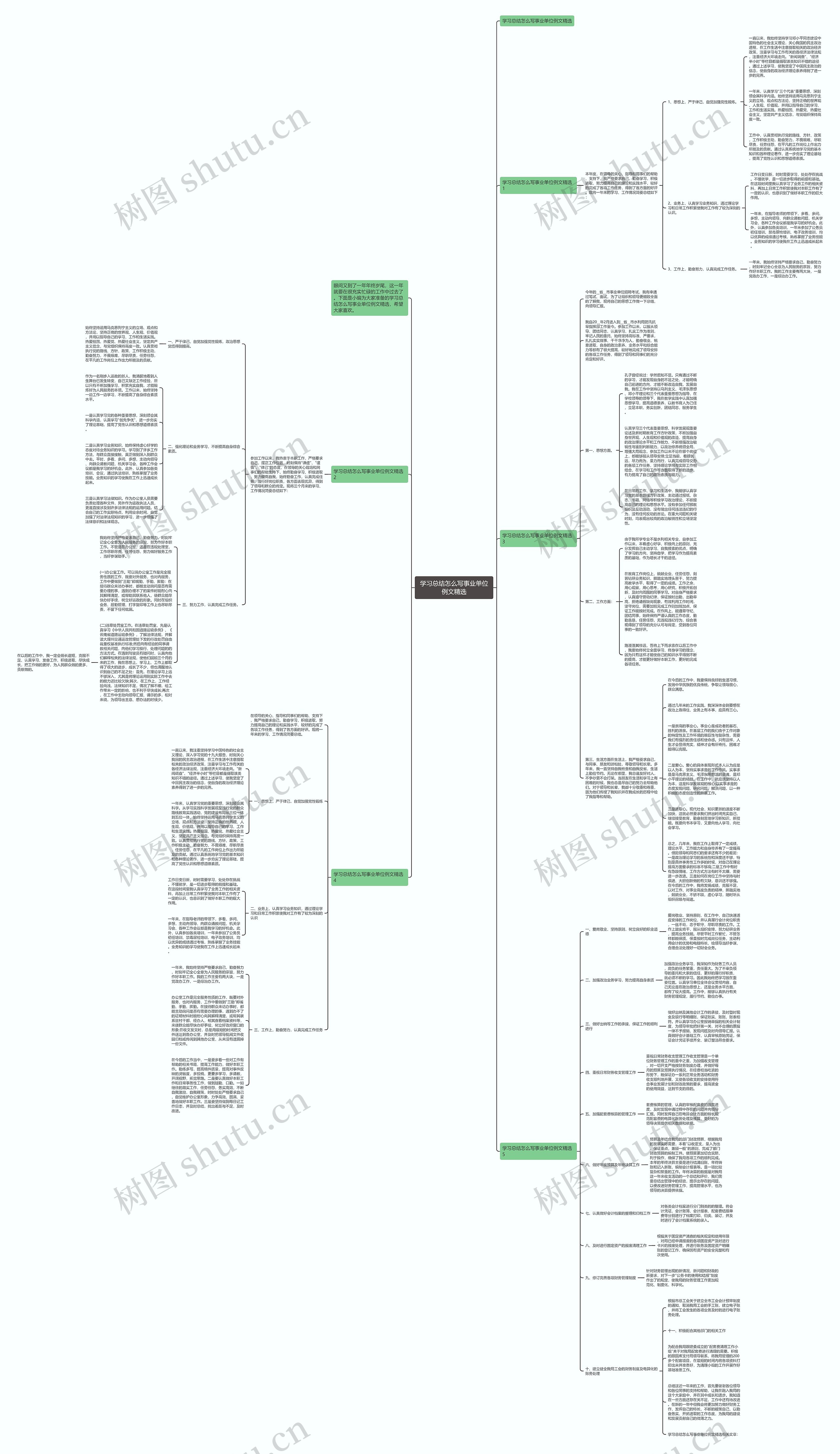 学习总结怎么写事业单位例文精选思维导图
