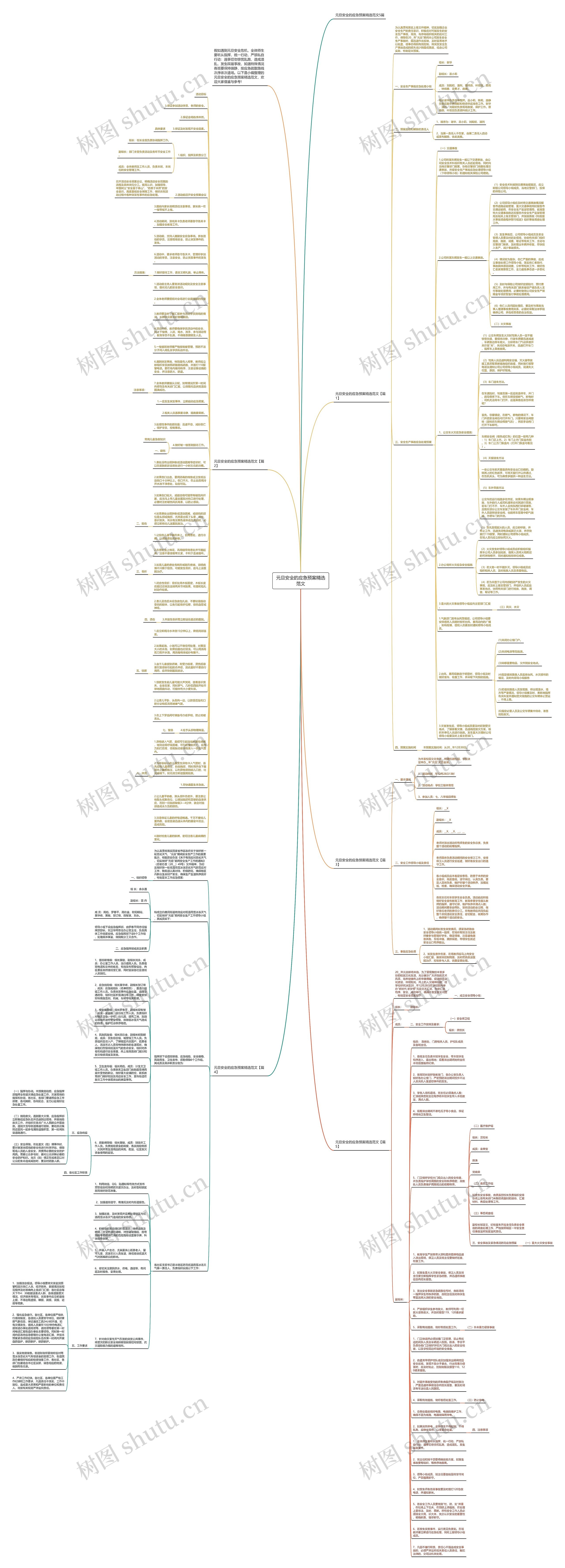 元旦安全的应急预案精选范文思维导图
