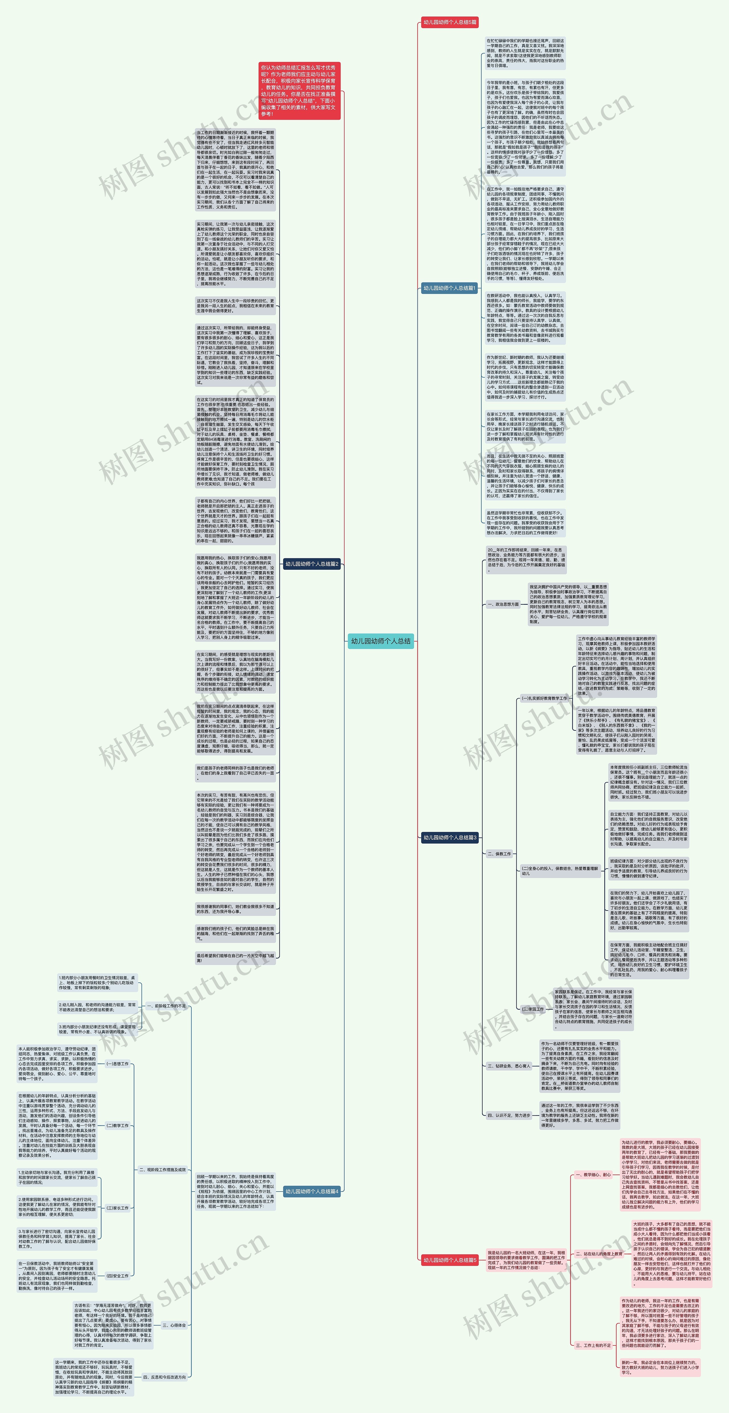 幼儿园幼师个人总结思维导图