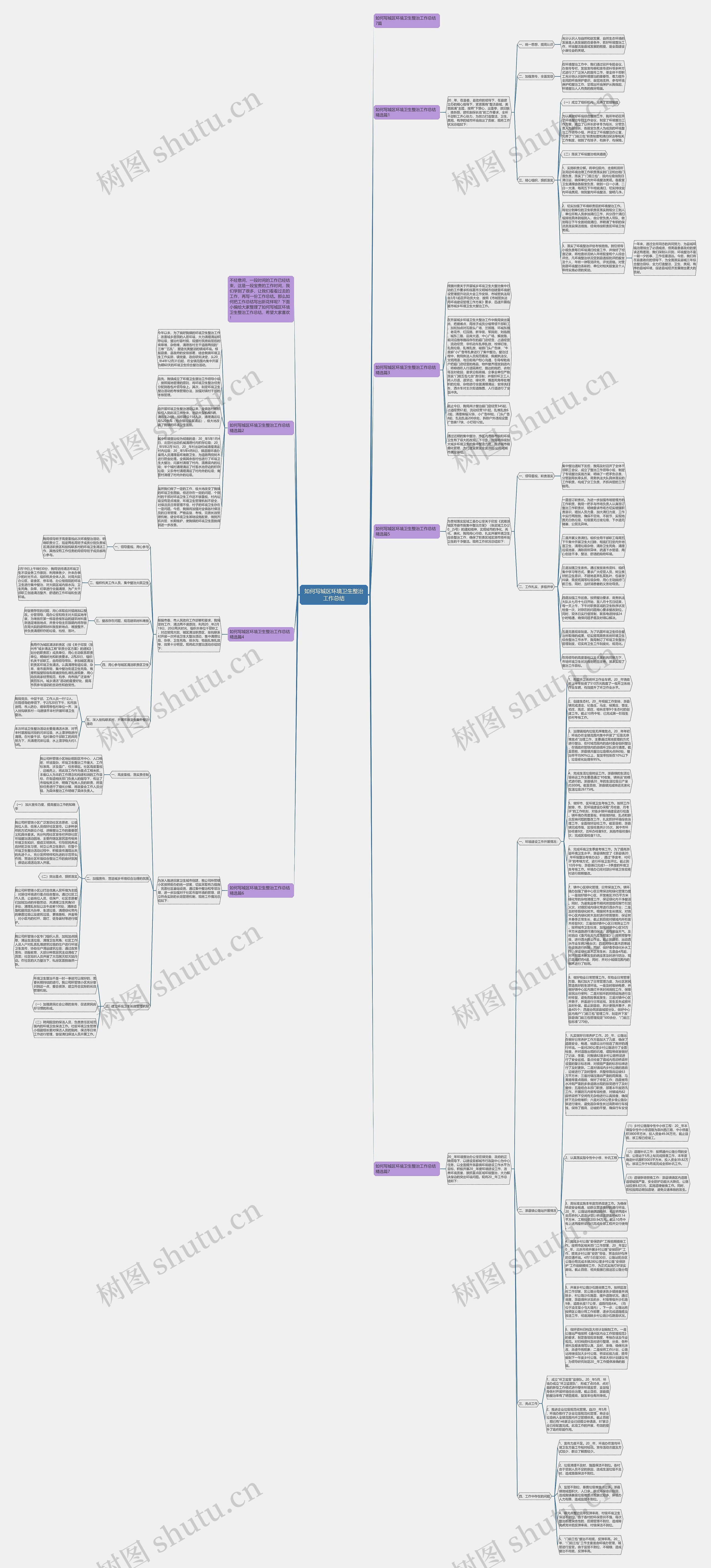 如何写城区环境卫生整治工作总结思维导图