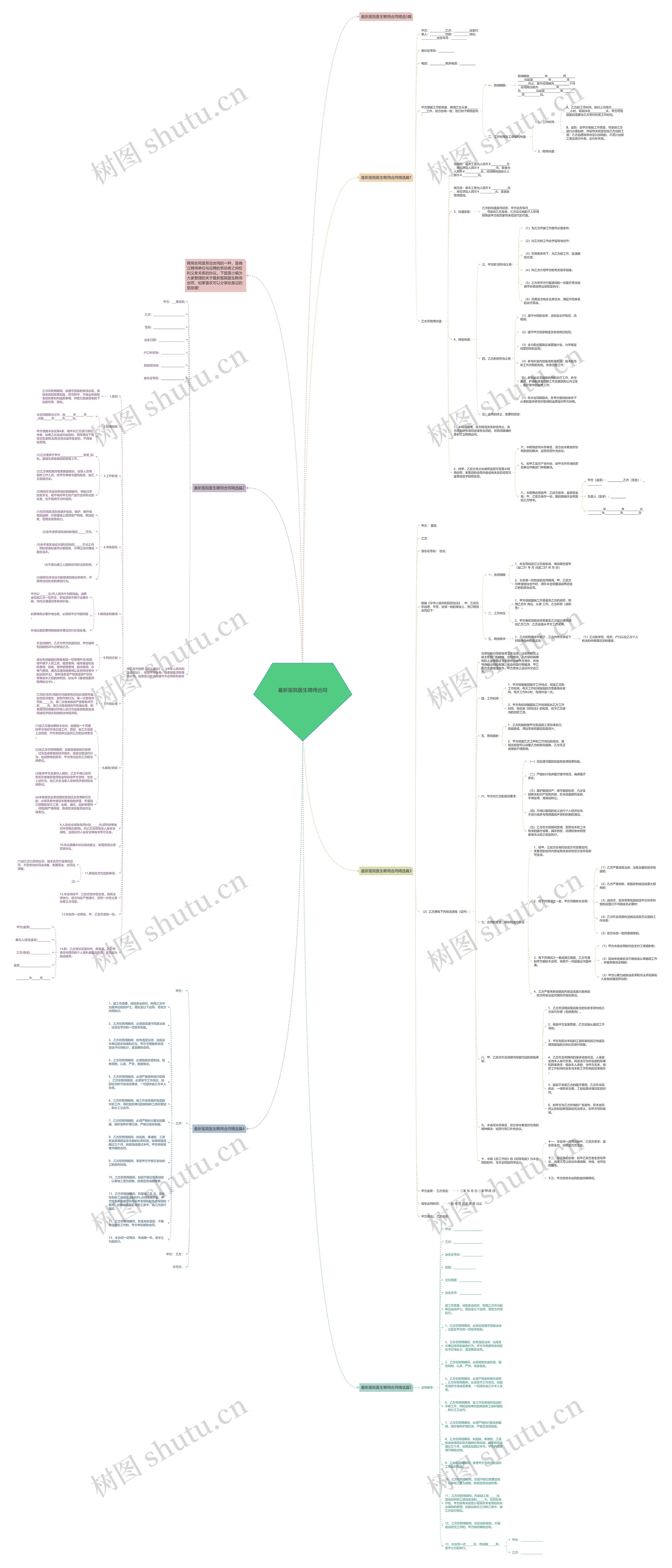最新医院医生聘用合同思维导图