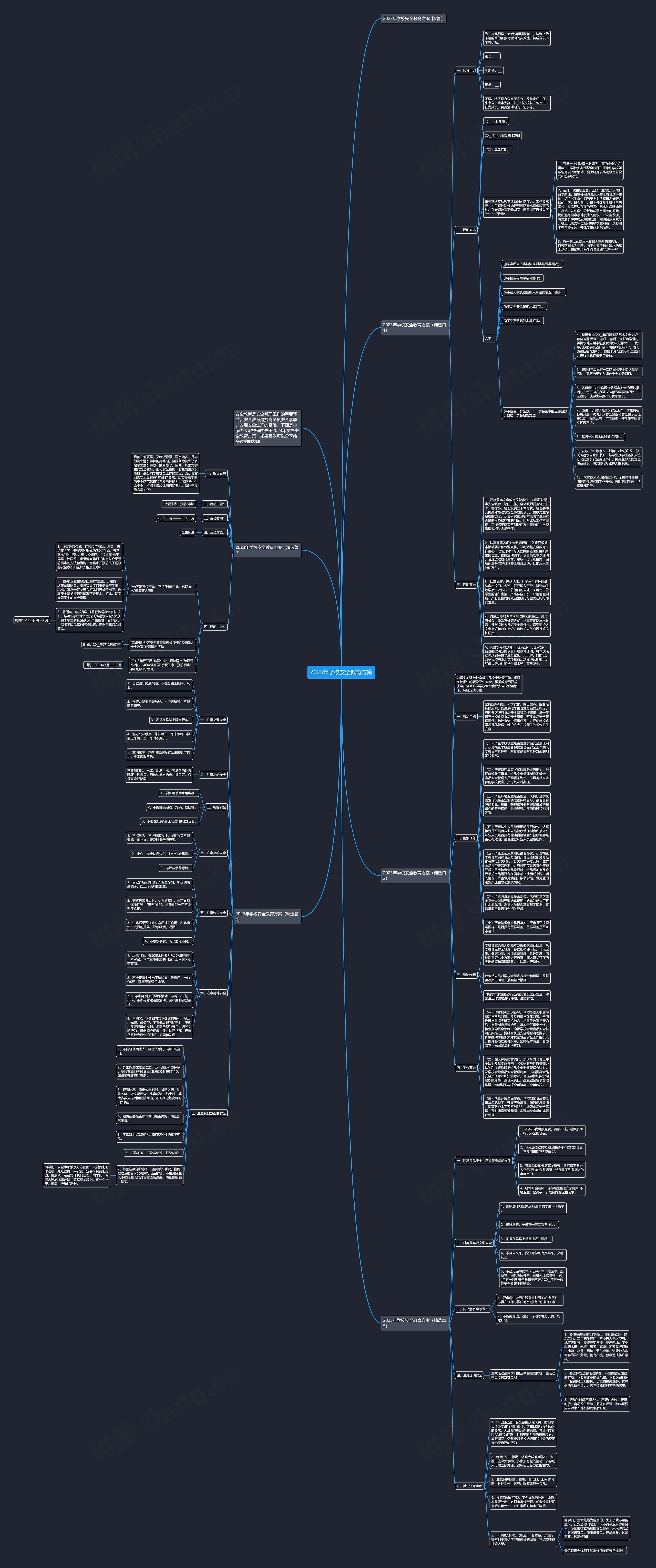 2023年学校安全教育方案思维导图