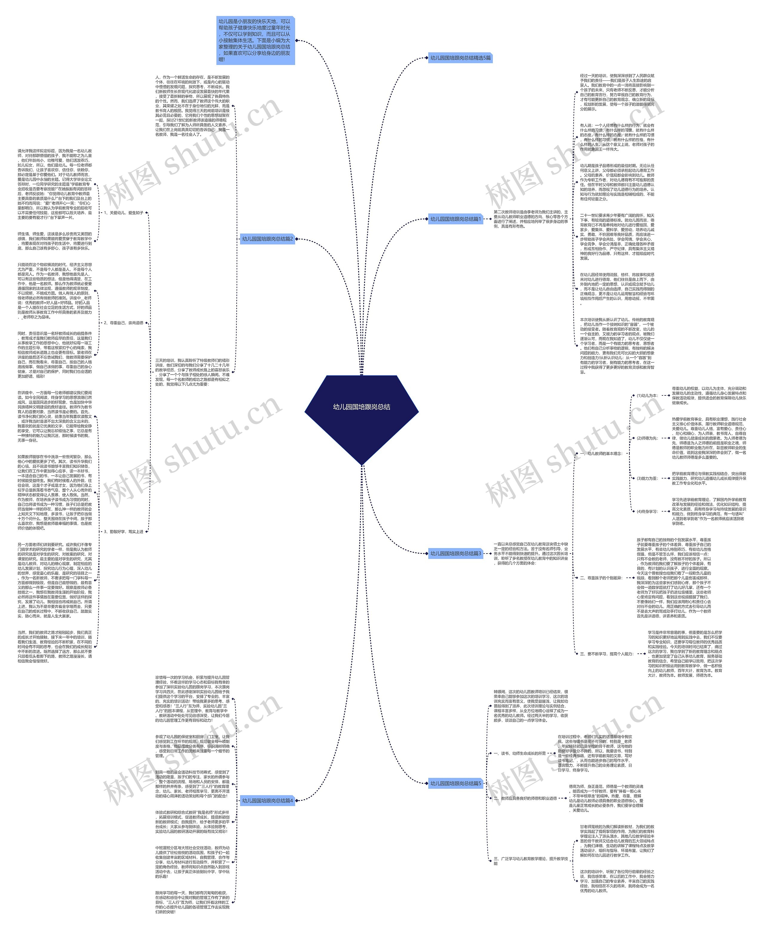 幼儿园国培跟岗总结思维导图
