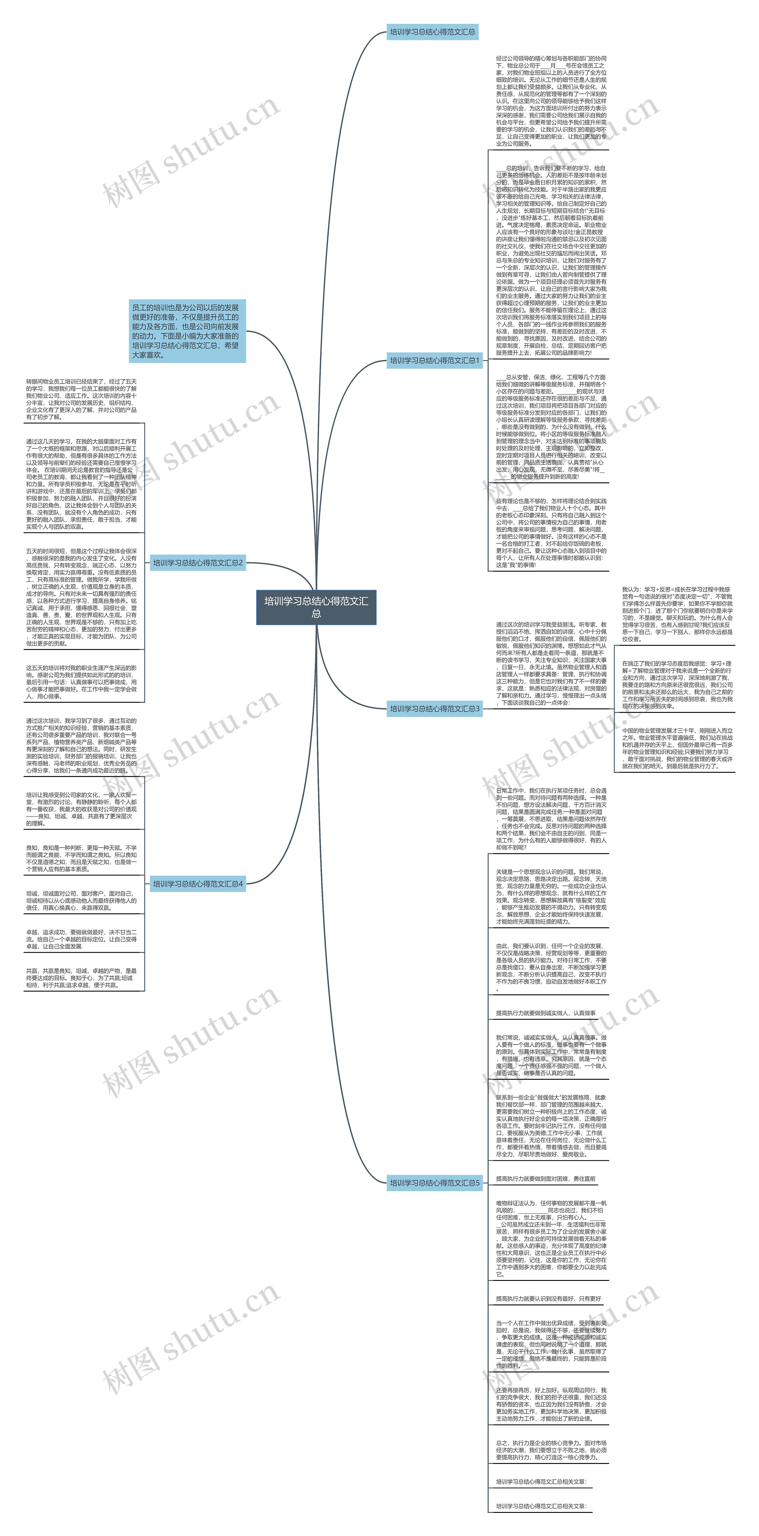 培训学习总结心得范文汇总思维导图