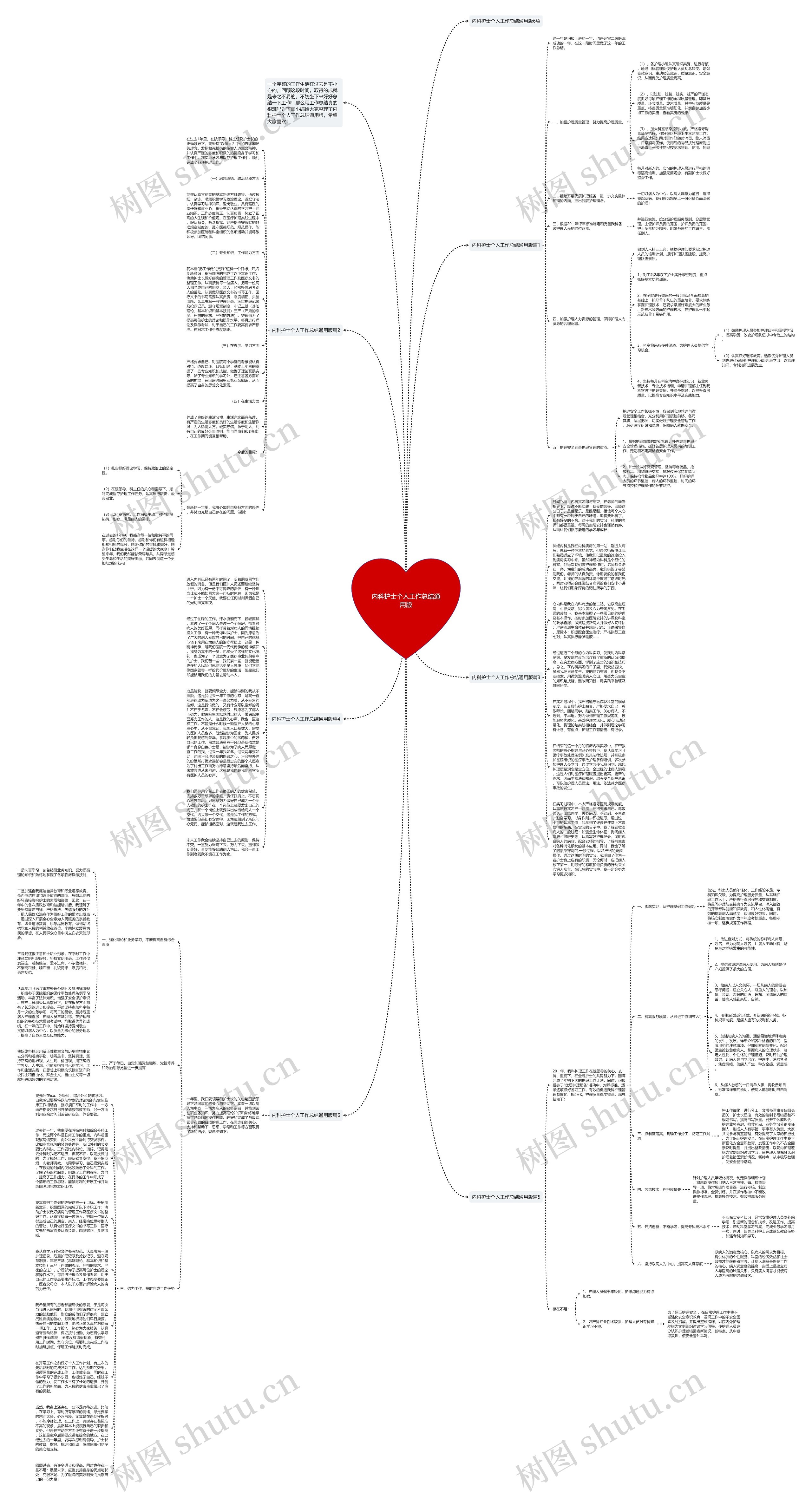 内科护士个人工作总结通用版思维导图