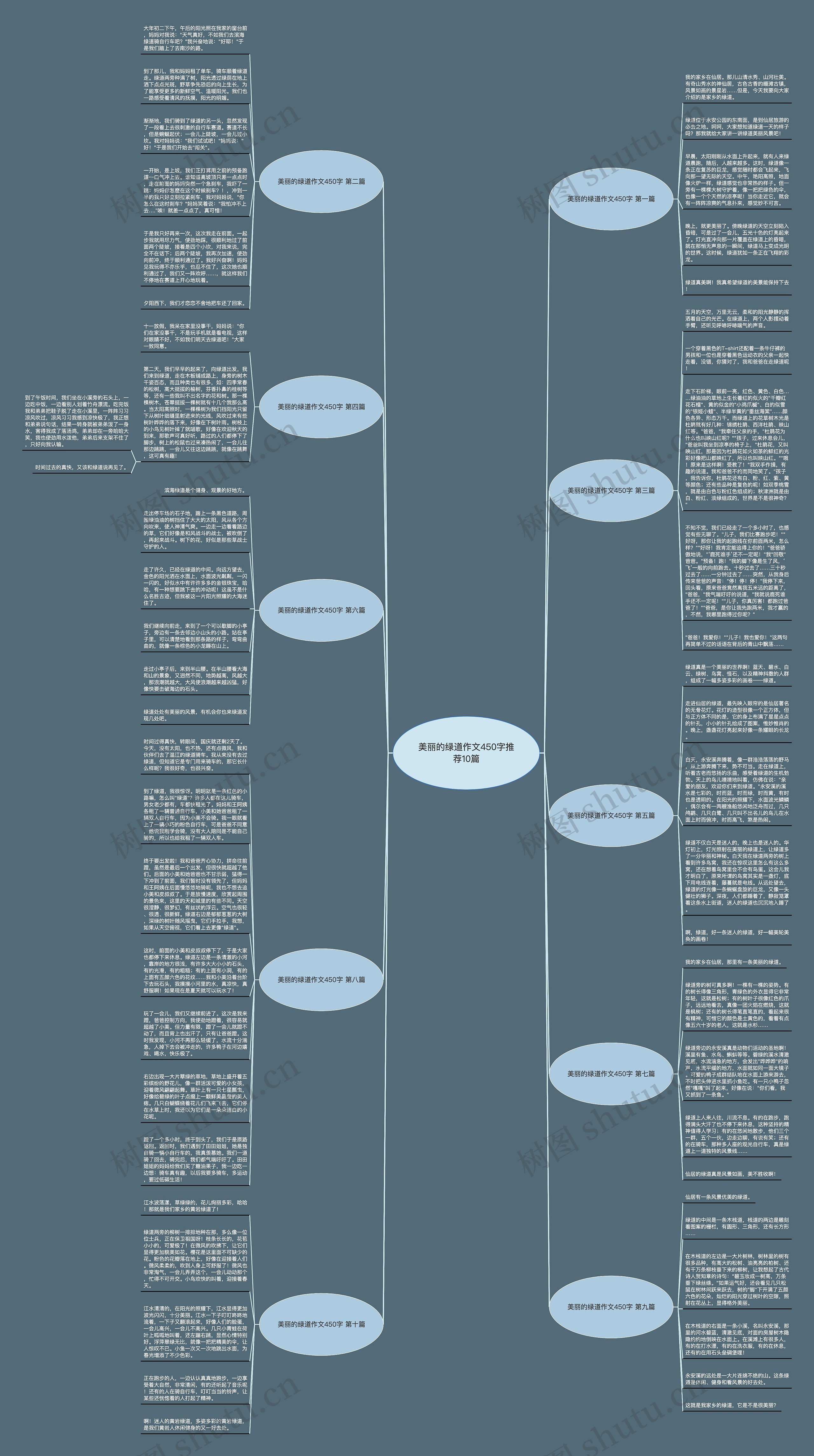 美丽的绿道作文450字推荐10篇思维导图
