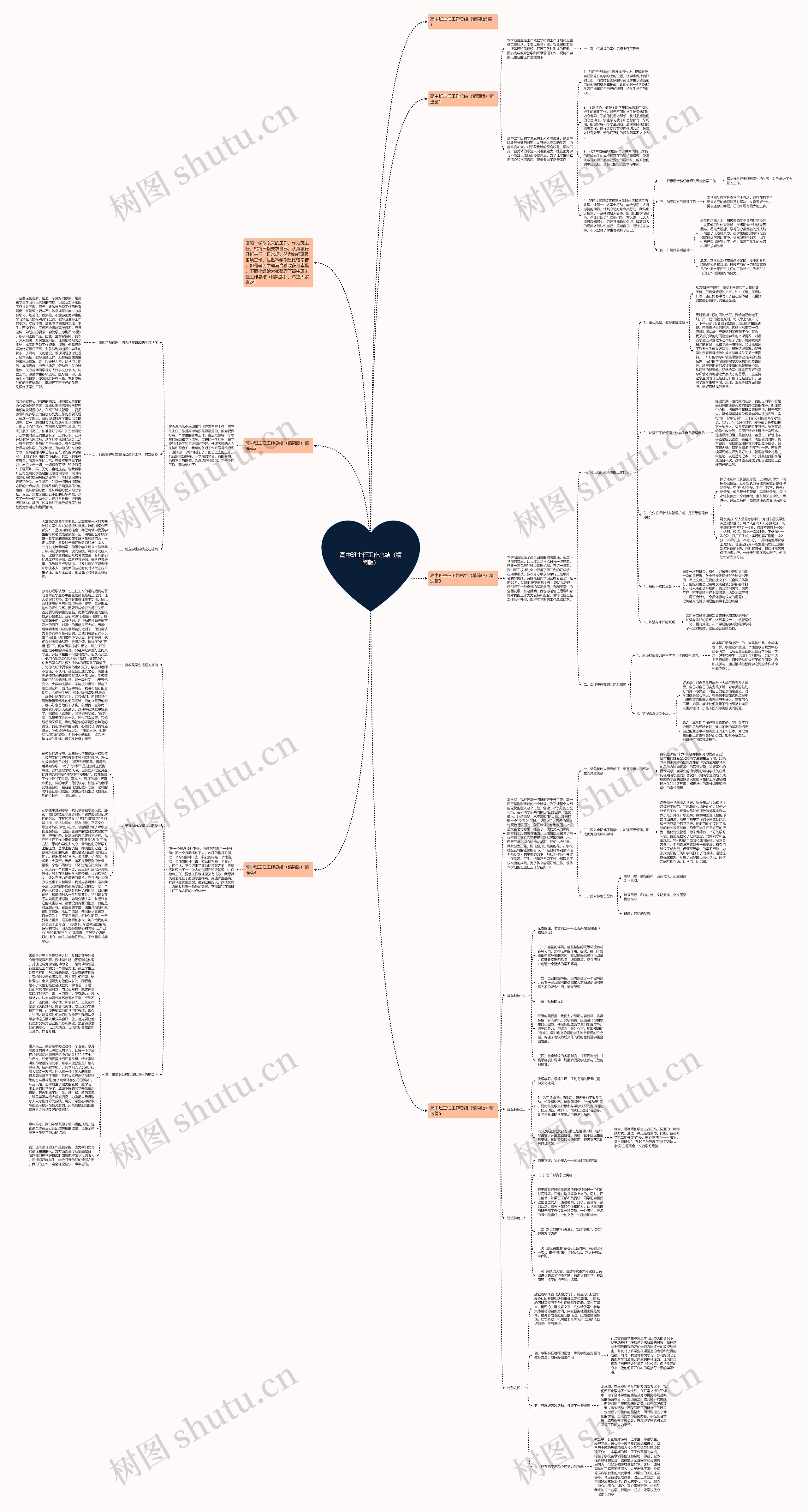 高中班主任工作总结（精简版）思维导图