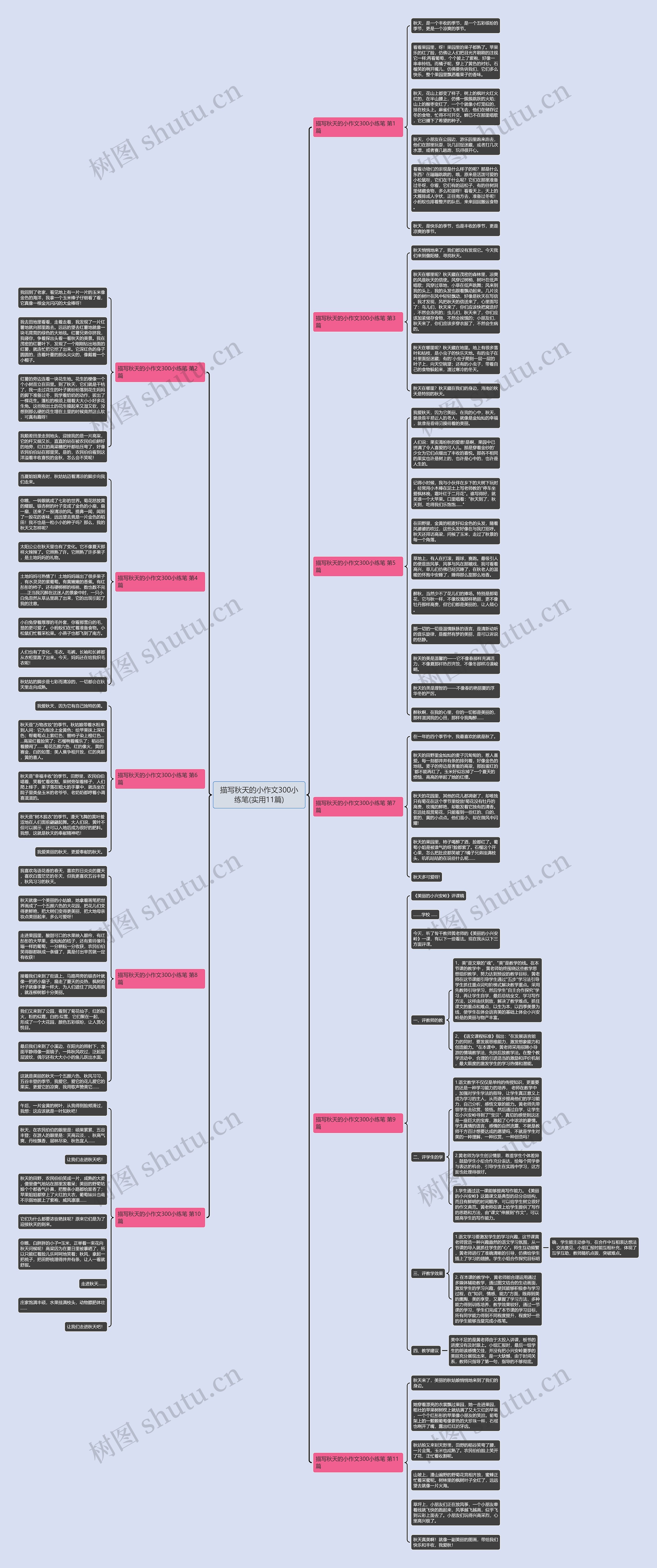 描写秋天的小作文300小练笔(实用11篇)思维导图