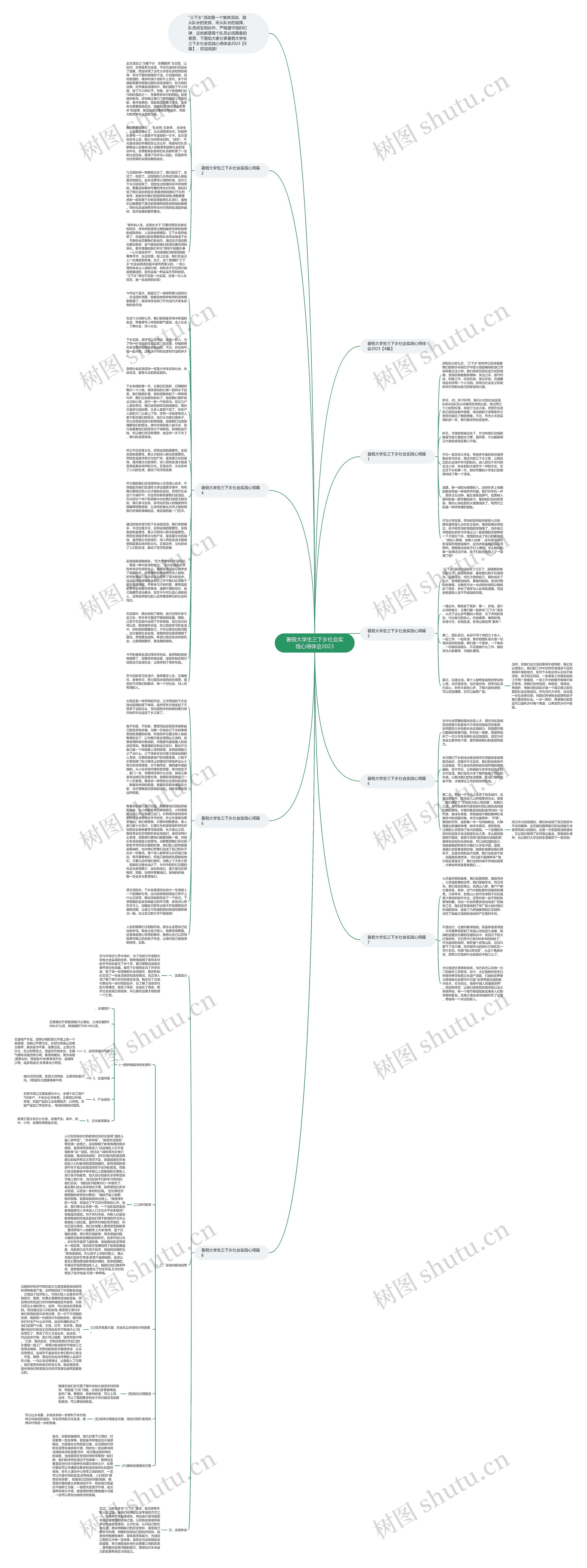 暑假大学生三下乡社会实践心得体会2023思维导图