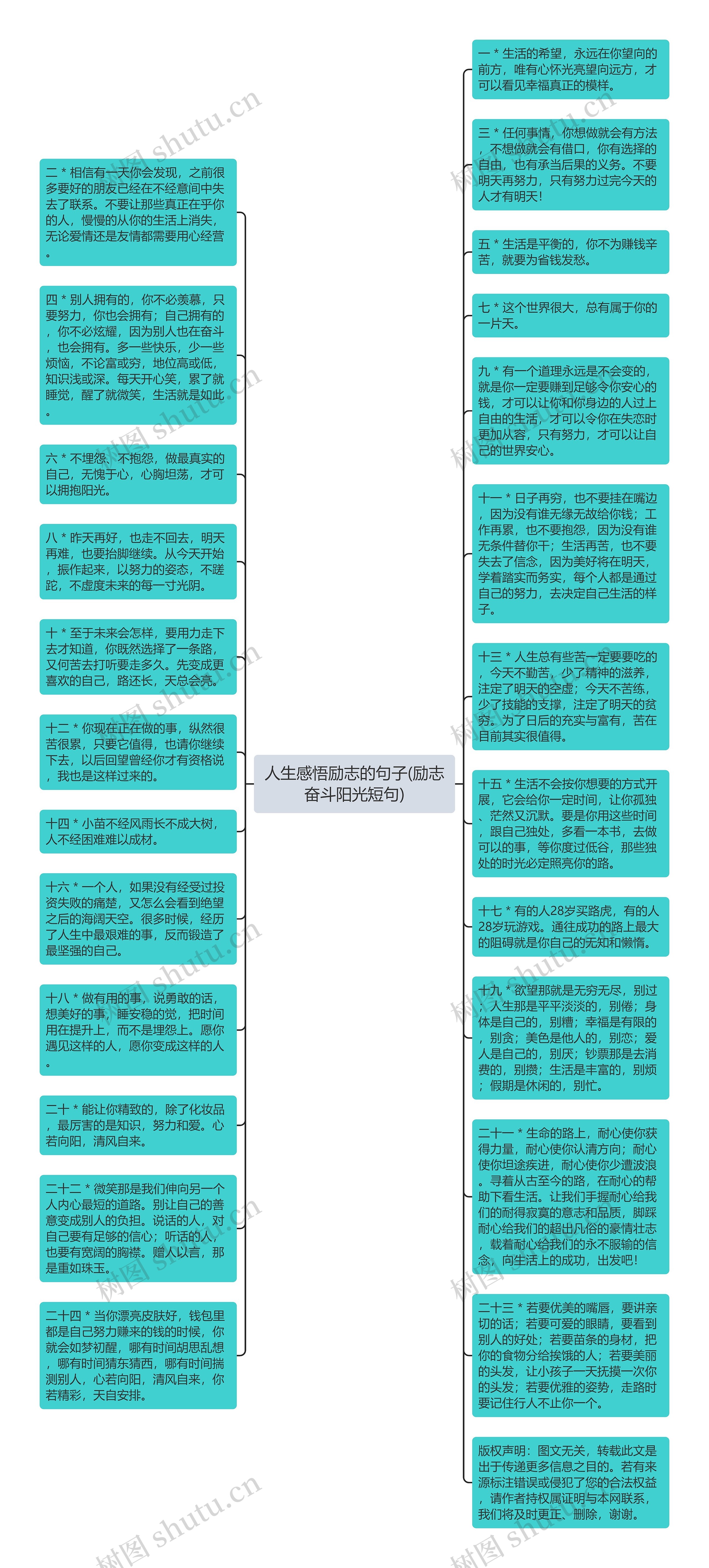 人生感悟励志的句子(励志奋斗阳光短句)思维导图