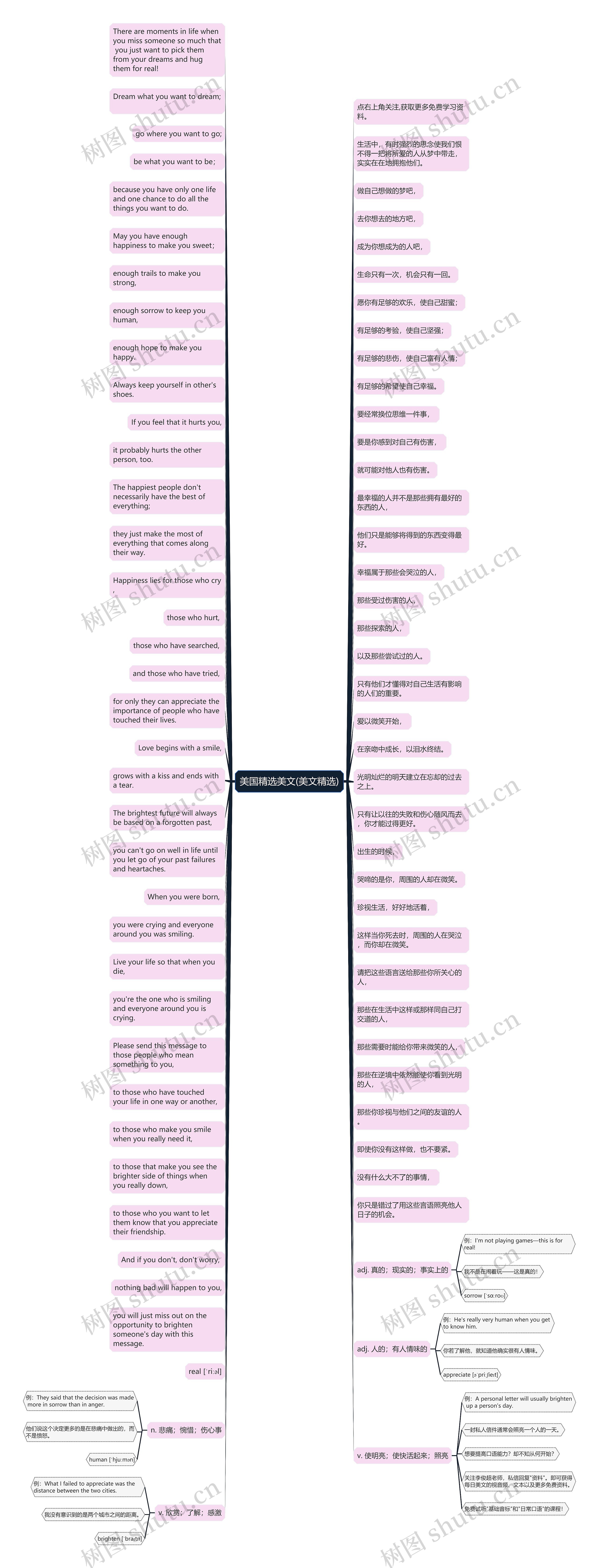 美国精选美文(美文精选)思维导图
