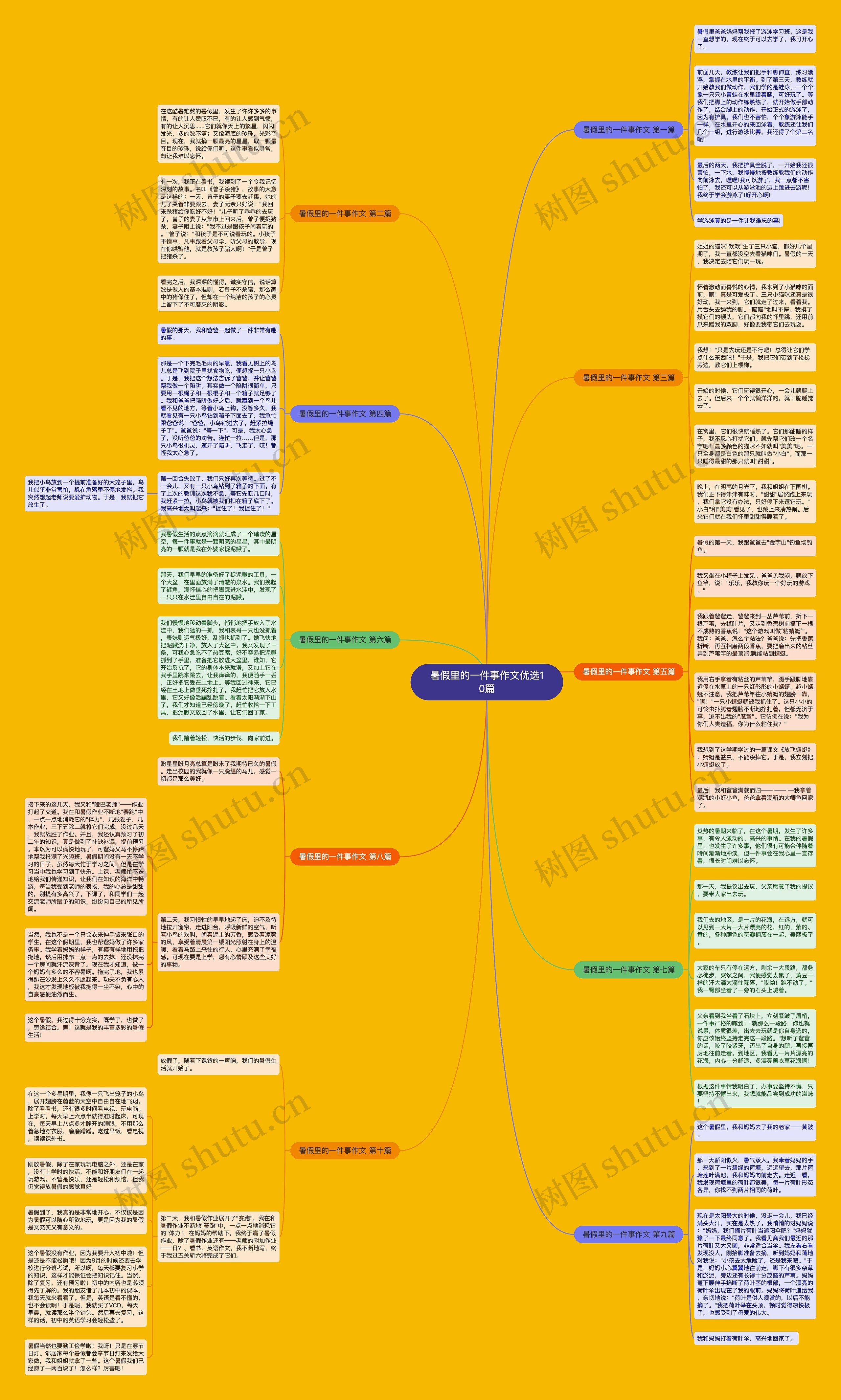 暑假里的一件事作文优选10篇思维导图
