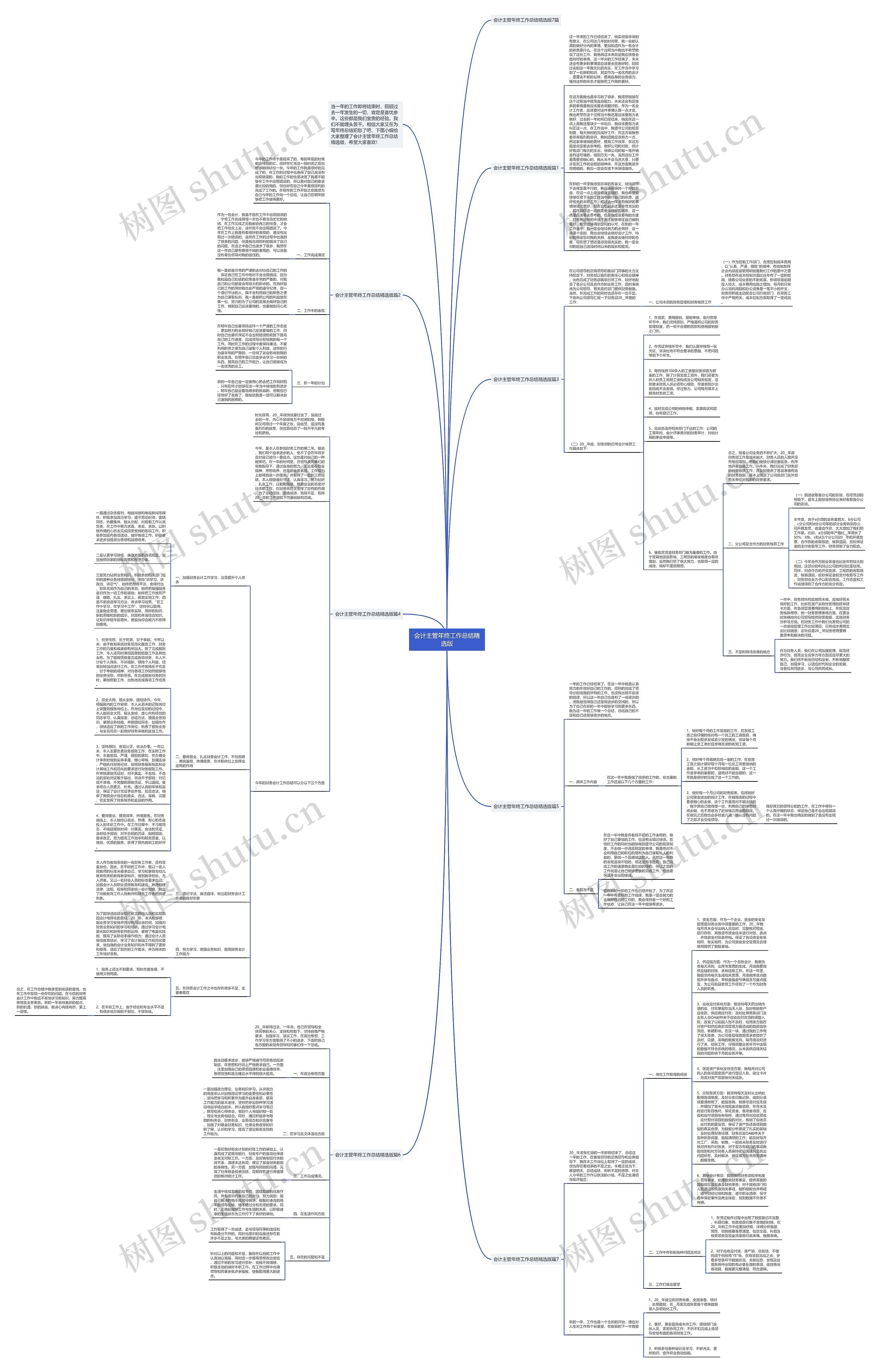 会计主管年终工作总结精选版思维导图