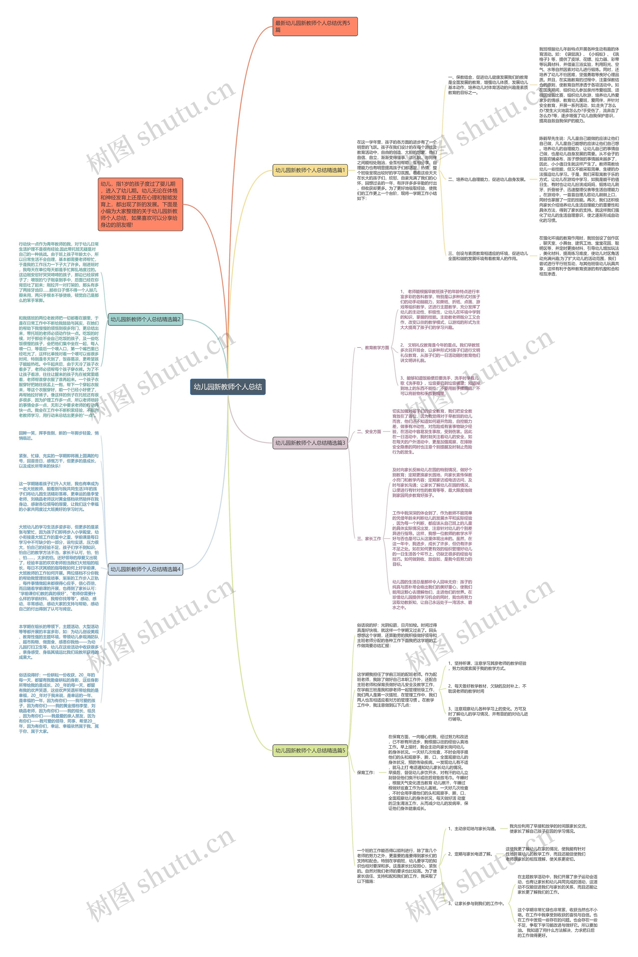 幼儿园新教师个人总结思维导图