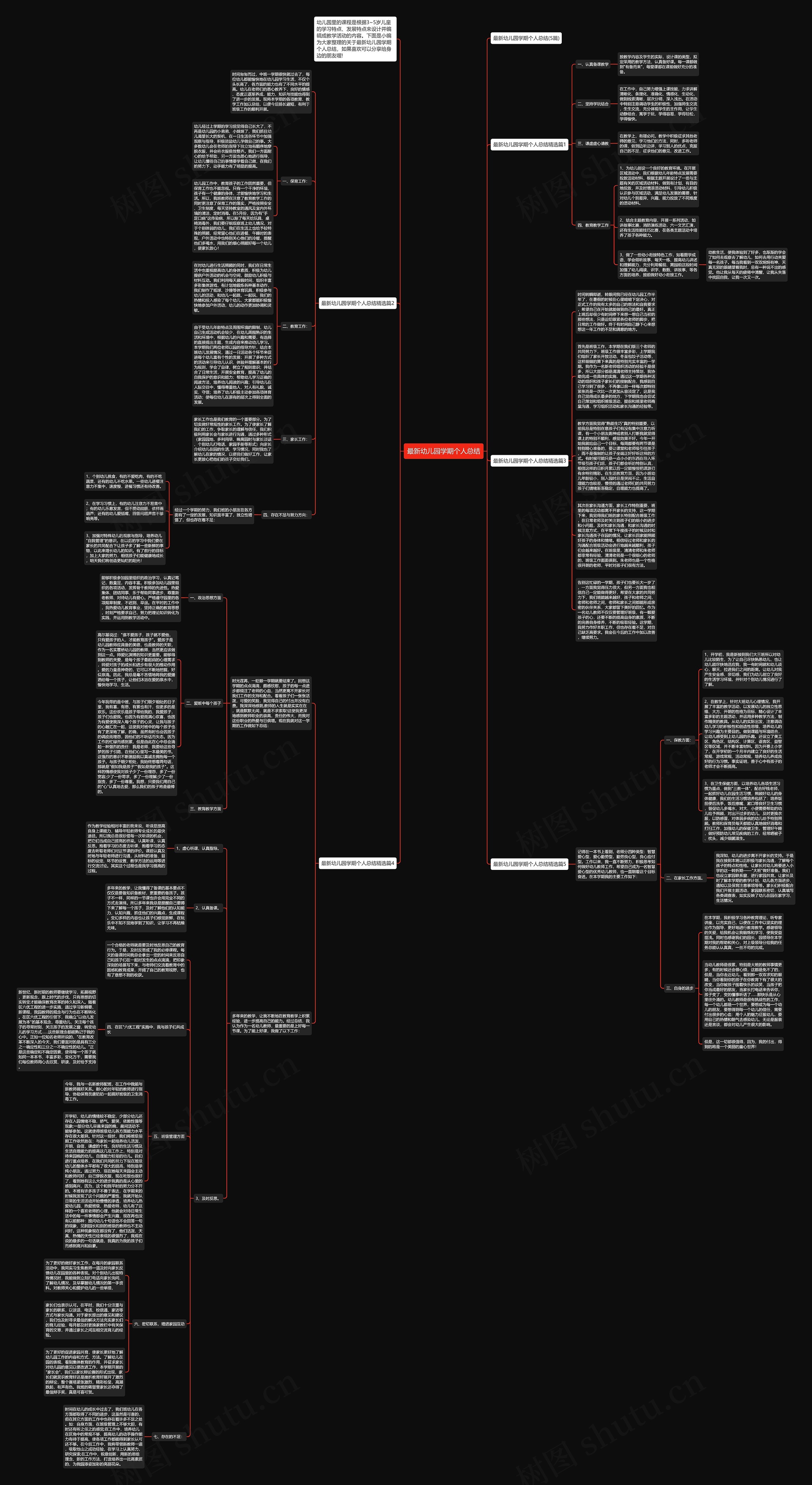 最新幼儿园学期个人总结思维导图