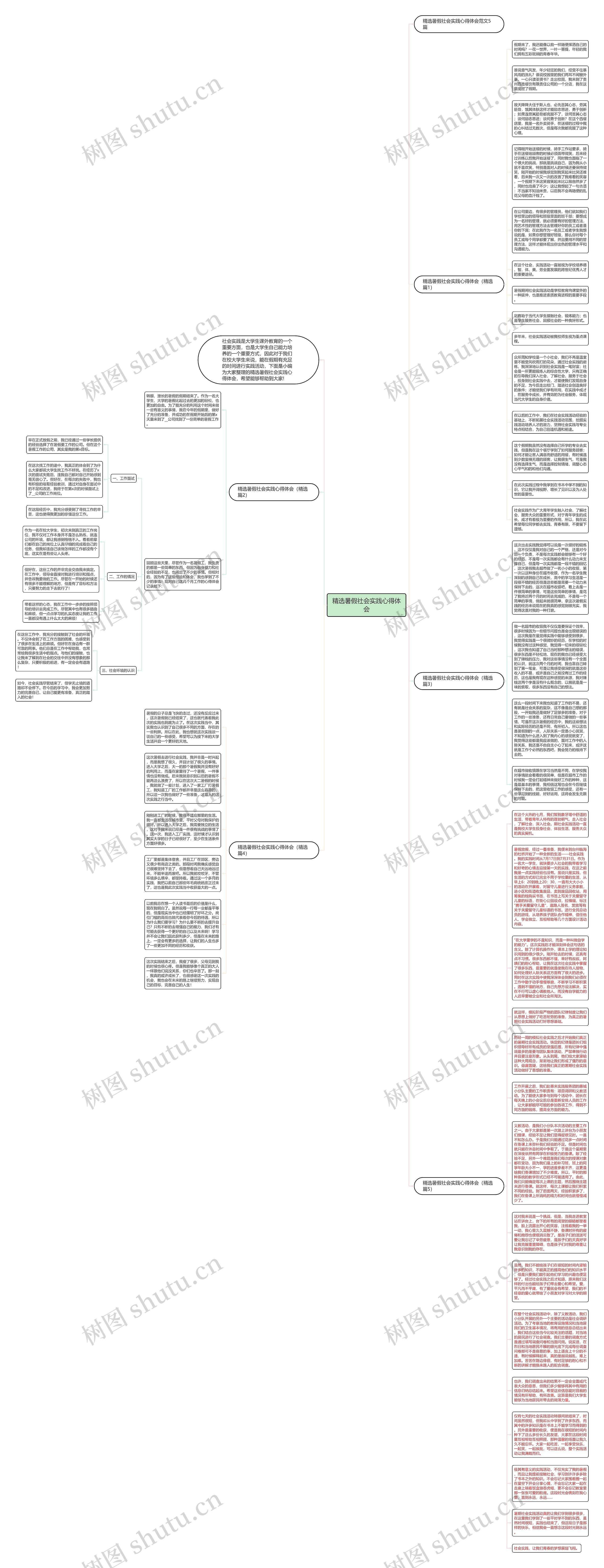 精选暑假社会实践心得体会思维导图