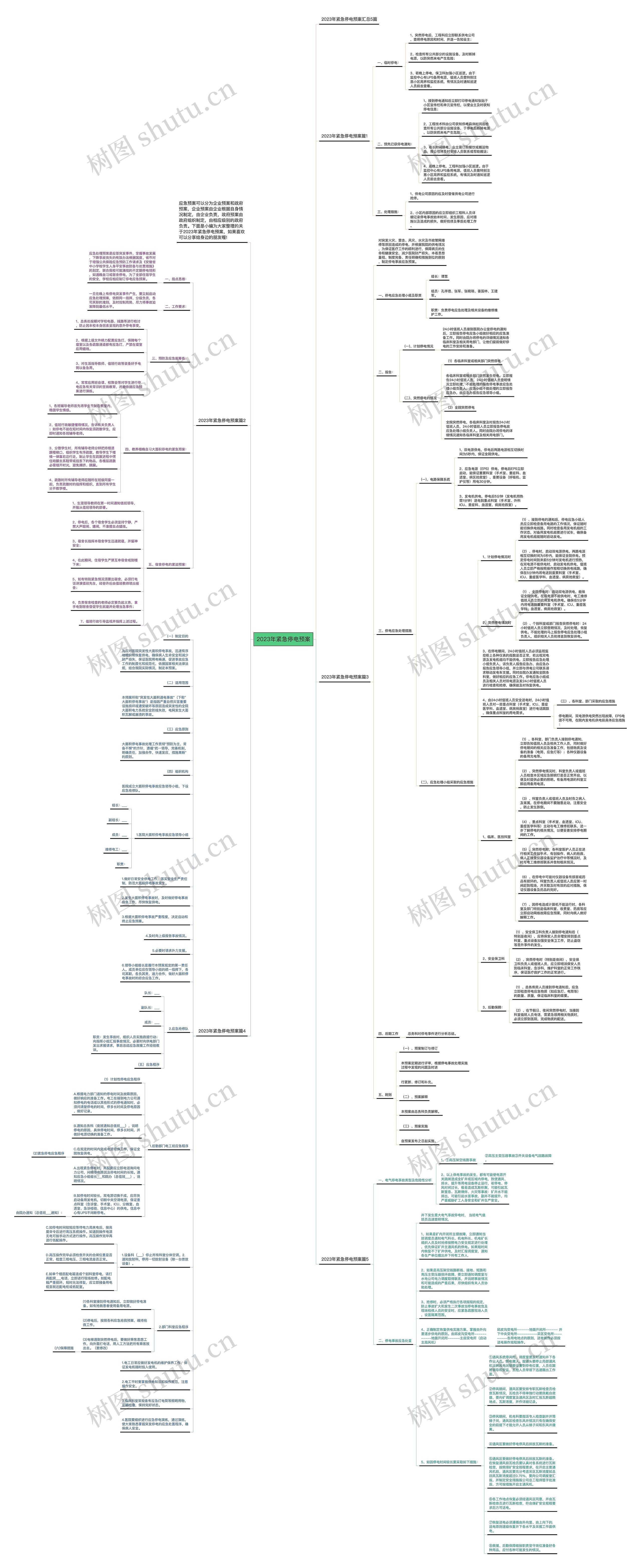 2023年紧急停电预案思维导图