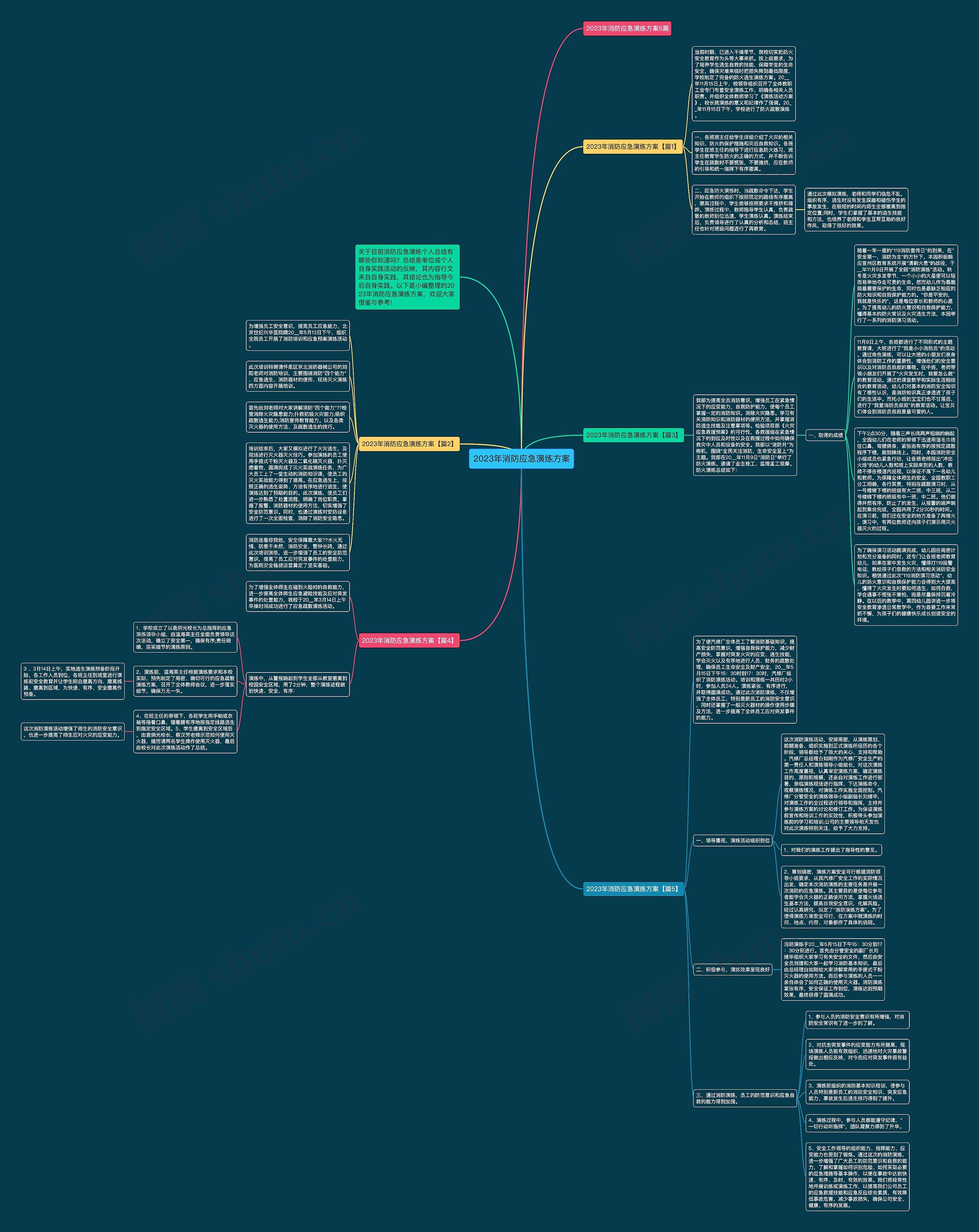 2023年消防应急演练方案思维导图