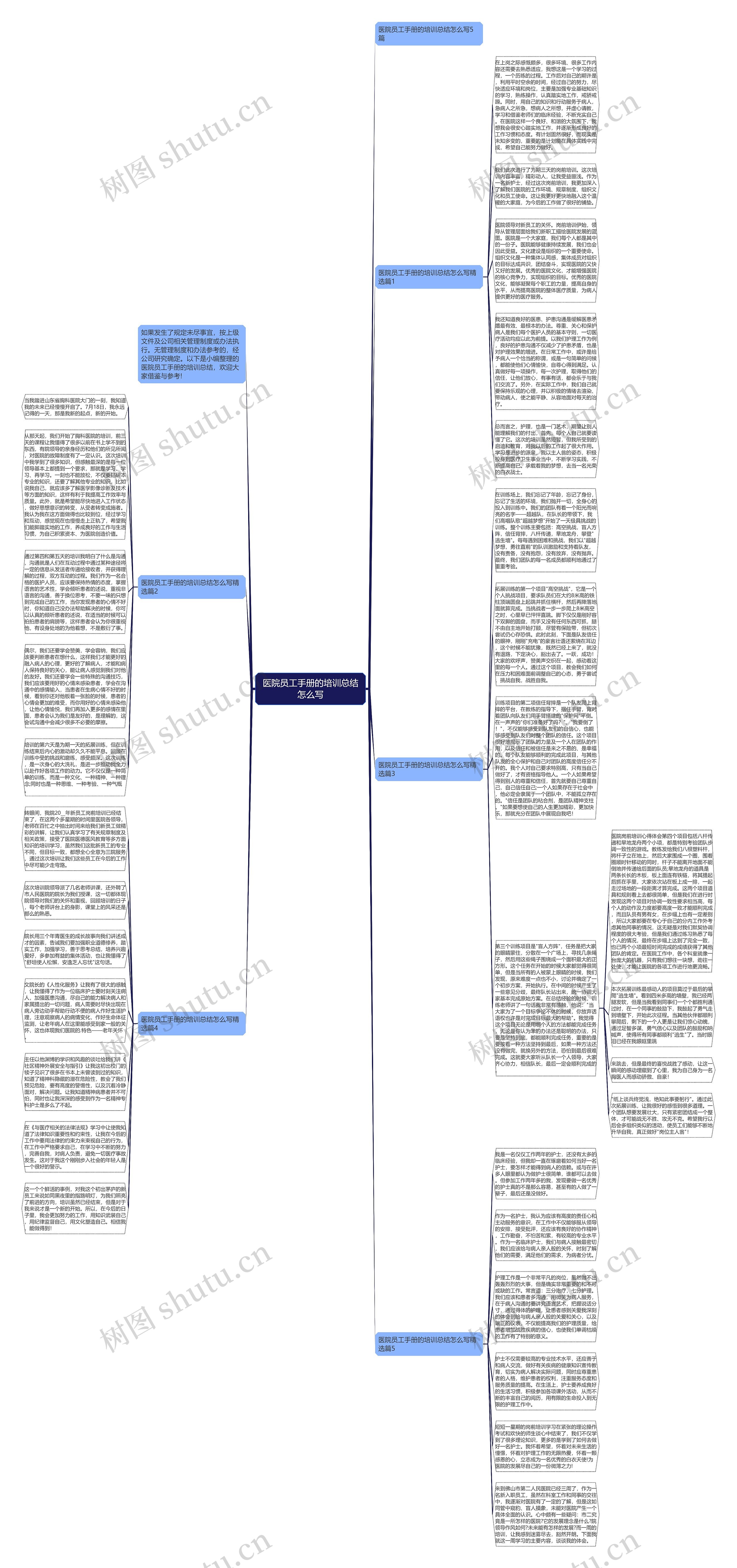 医院员工手册的培训总结怎么写思维导图