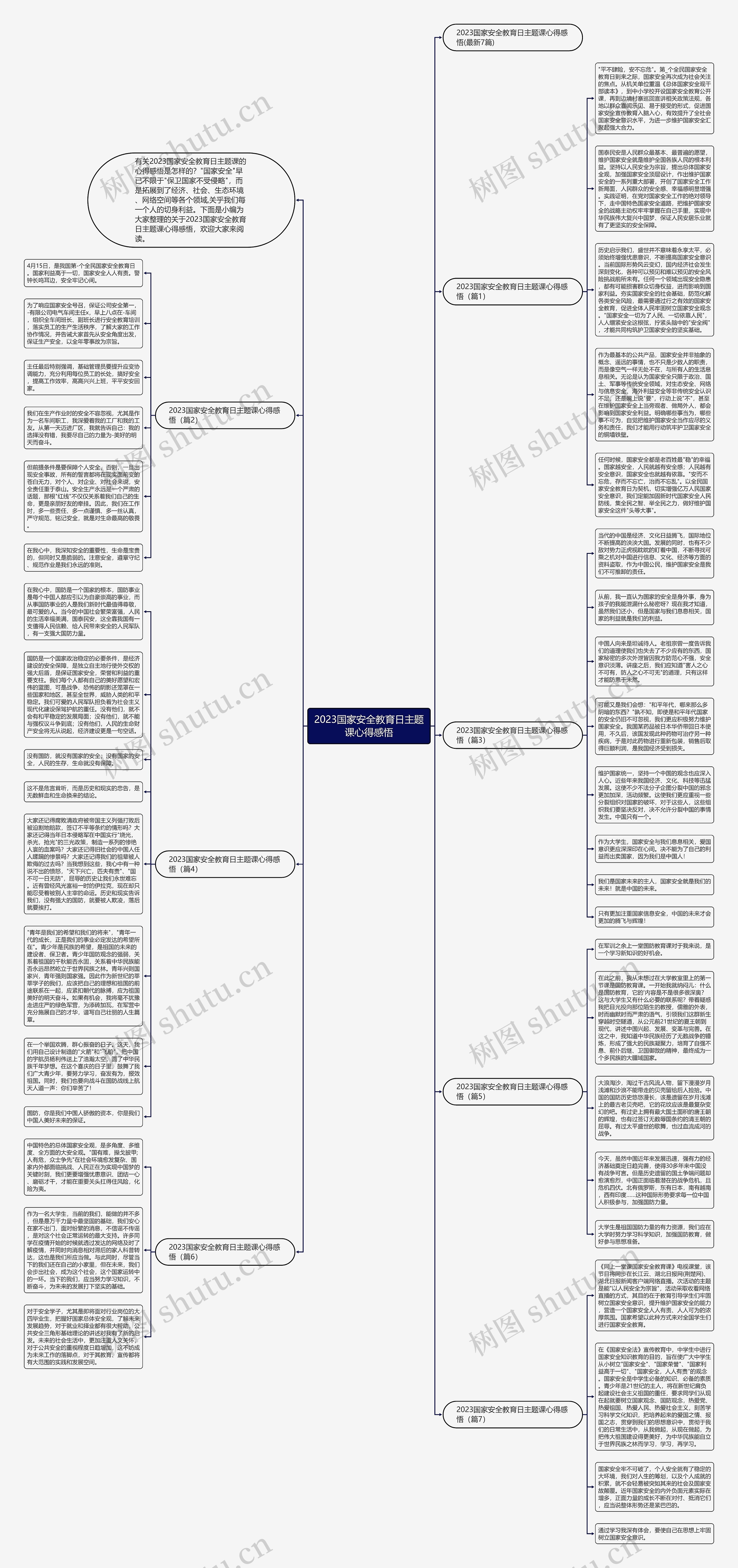 2023国家安全教育日主题课心得感悟思维导图