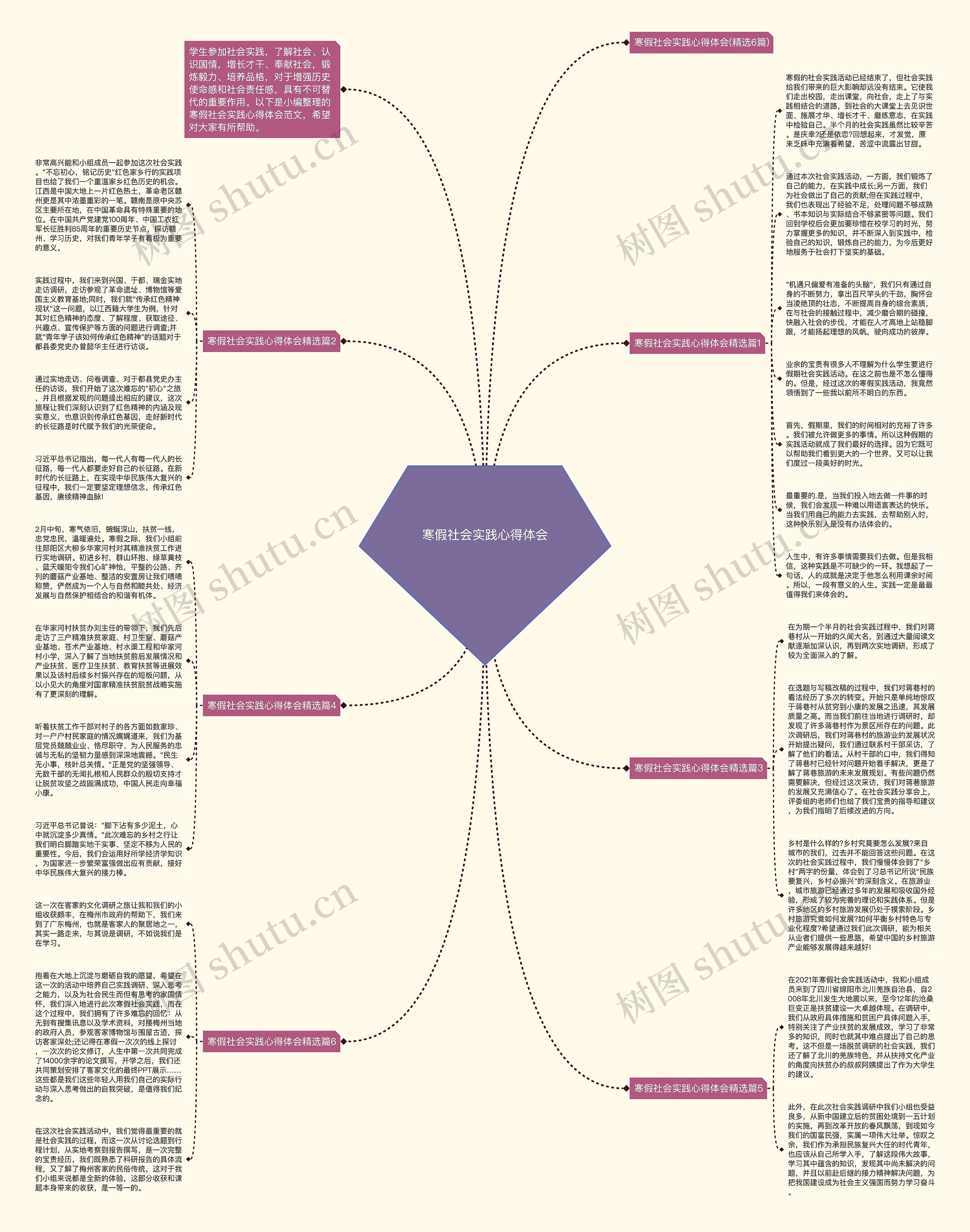 寒假社会实践心得体会思维导图