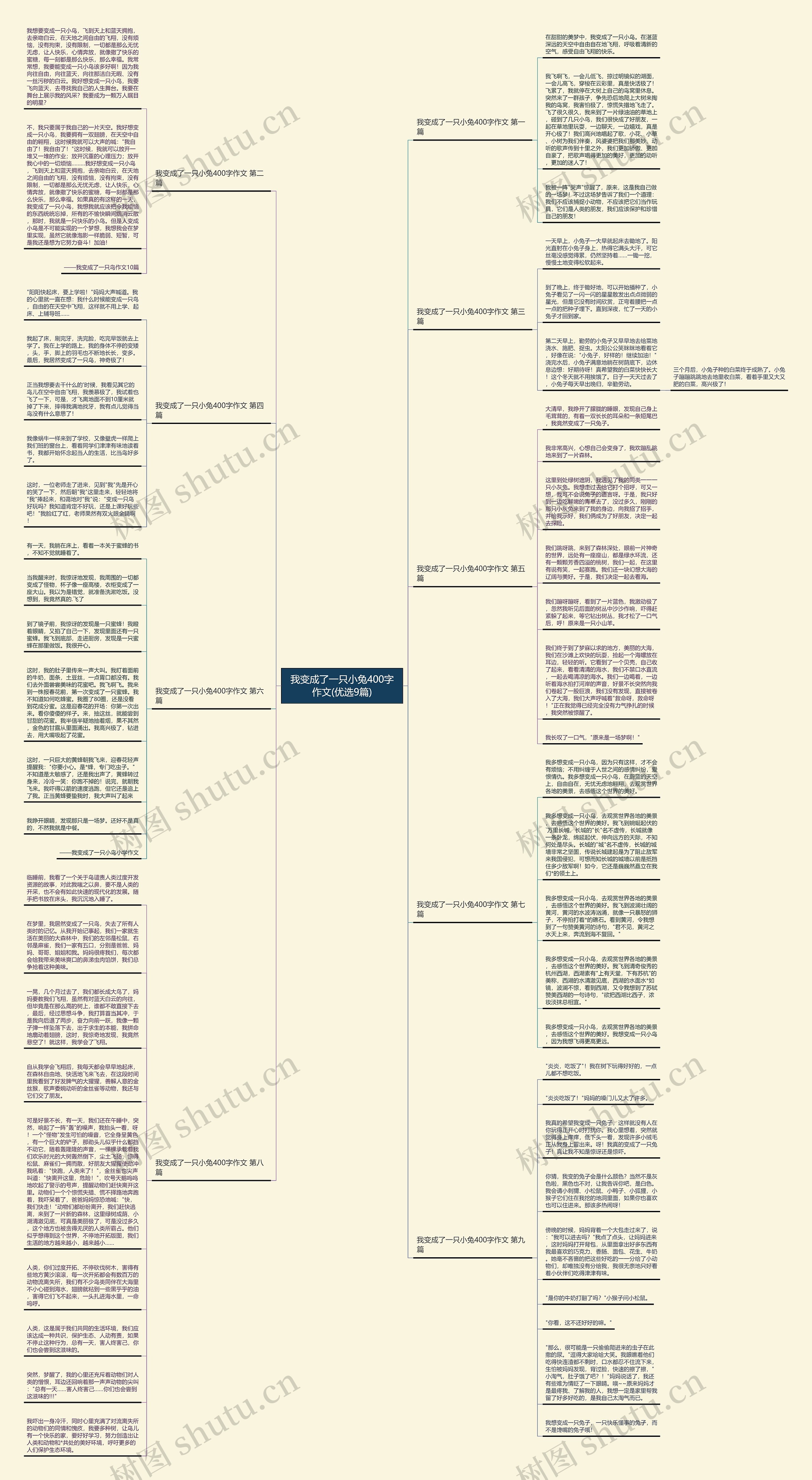 我变成了一只小兔400字作文(优选9篇)思维导图