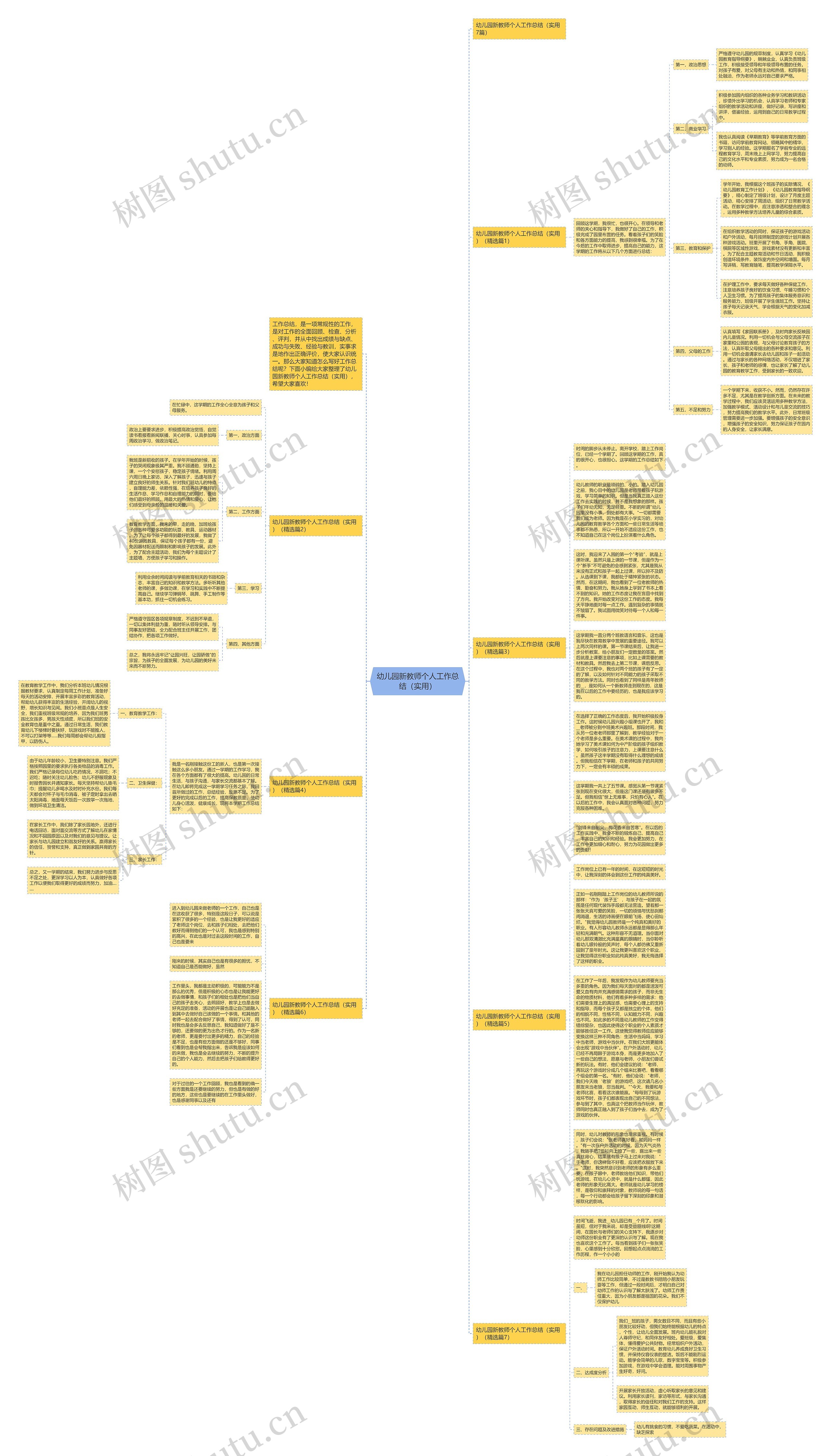 幼儿园新教师个人工作总结（实用）思维导图