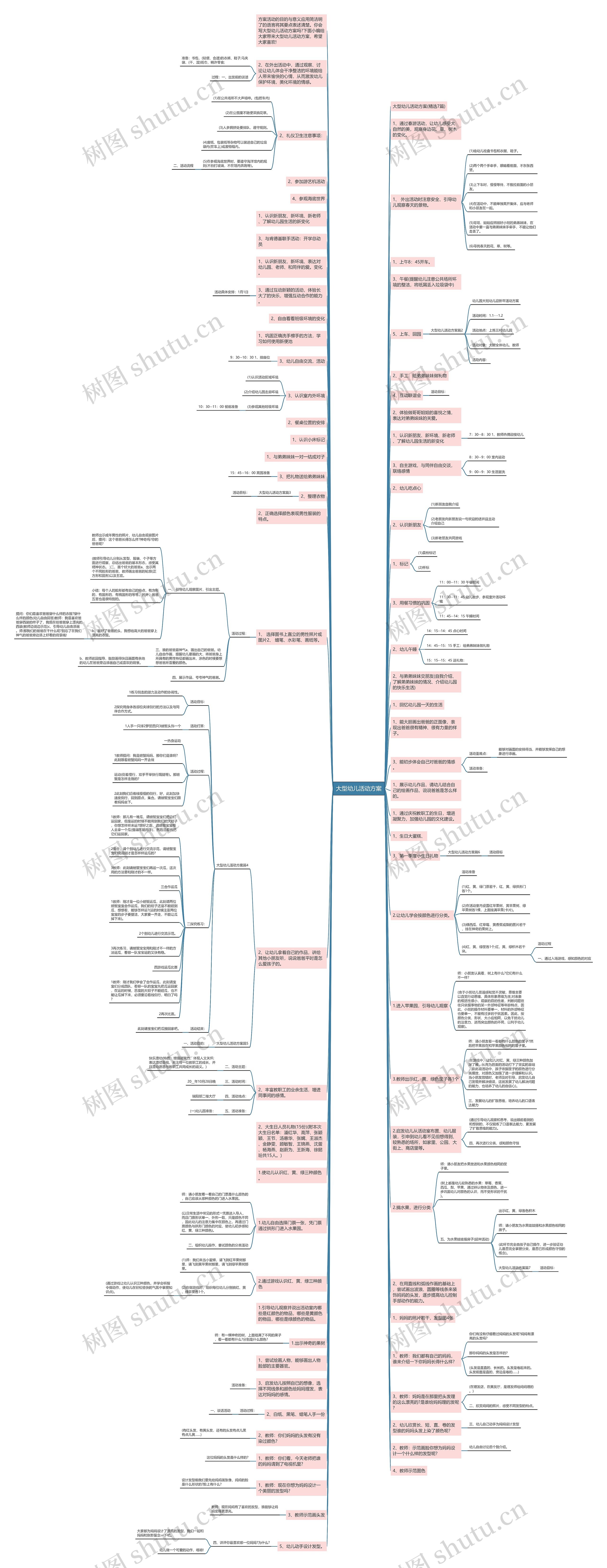大型幼儿活动方案思维导图