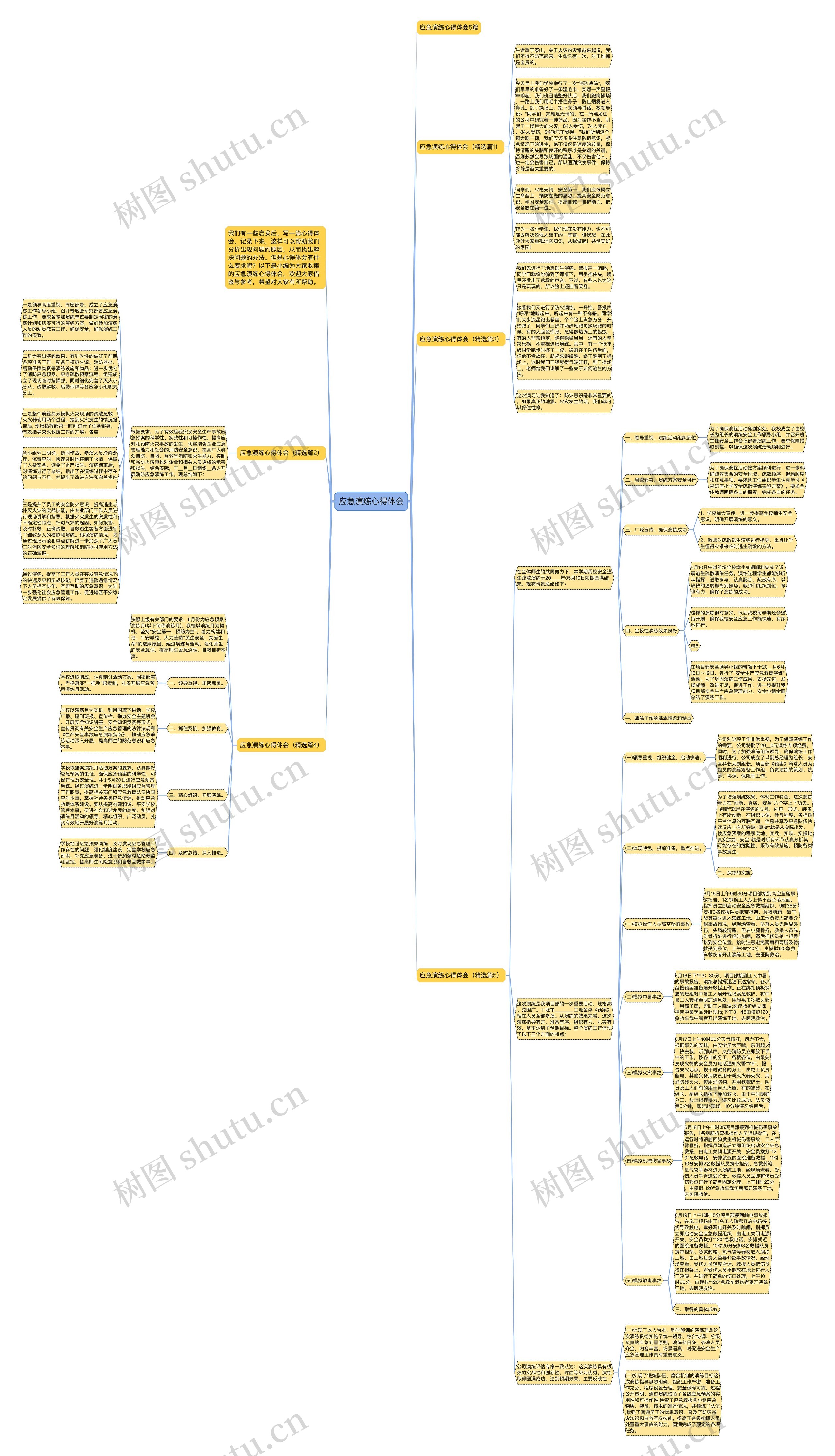 应急演练心得体会思维导图