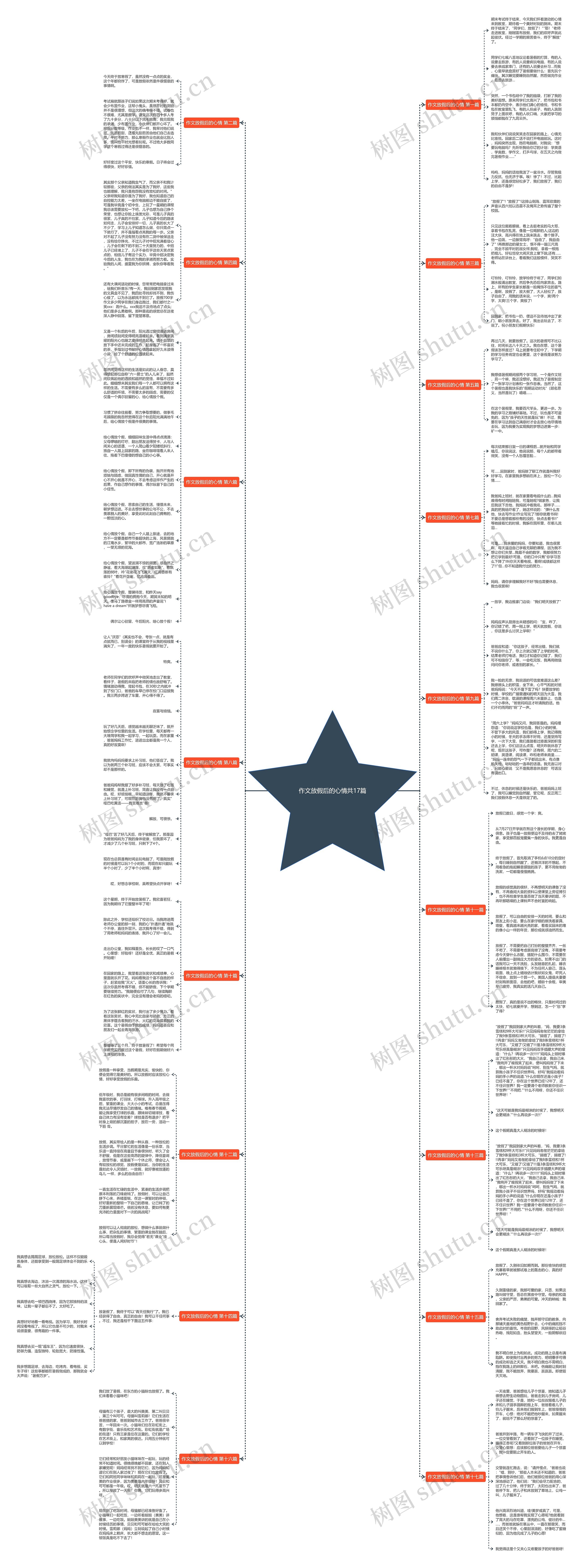 作文放假后的心情共17篇思维导图