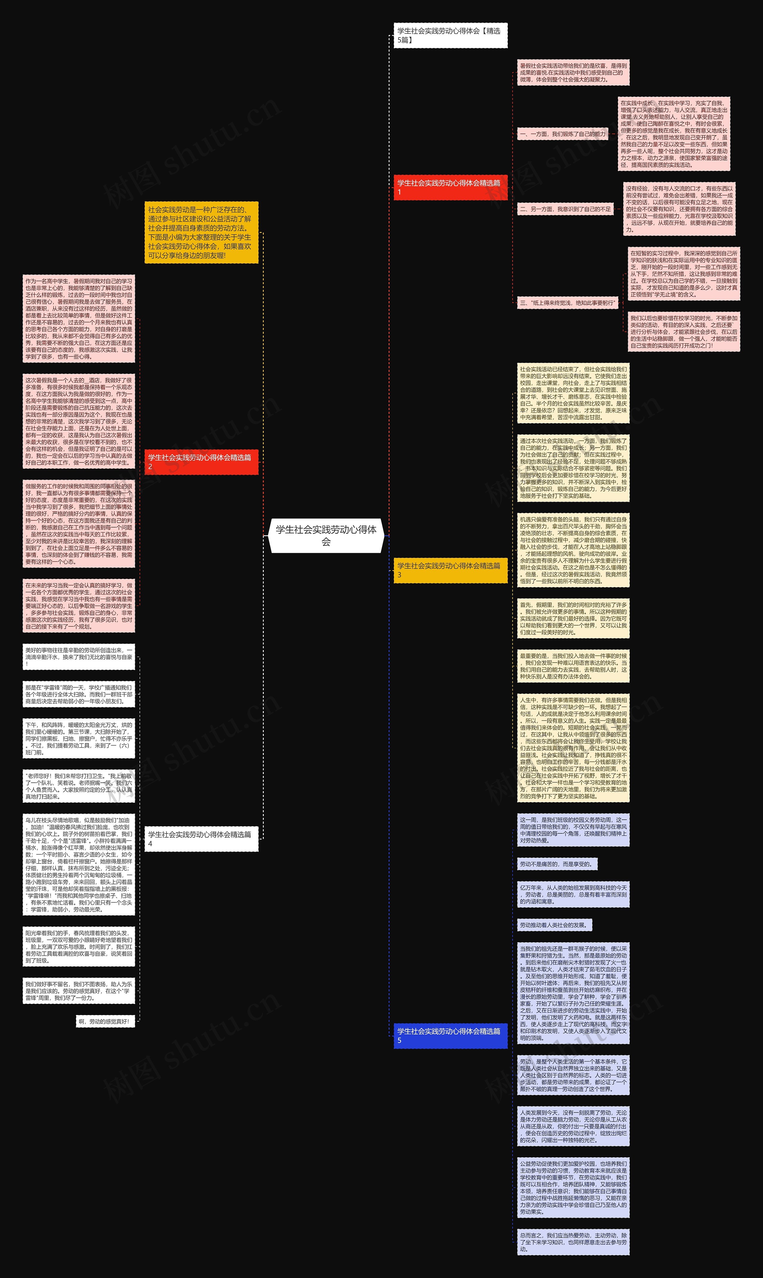 学生社会实践劳动心得体会思维导图