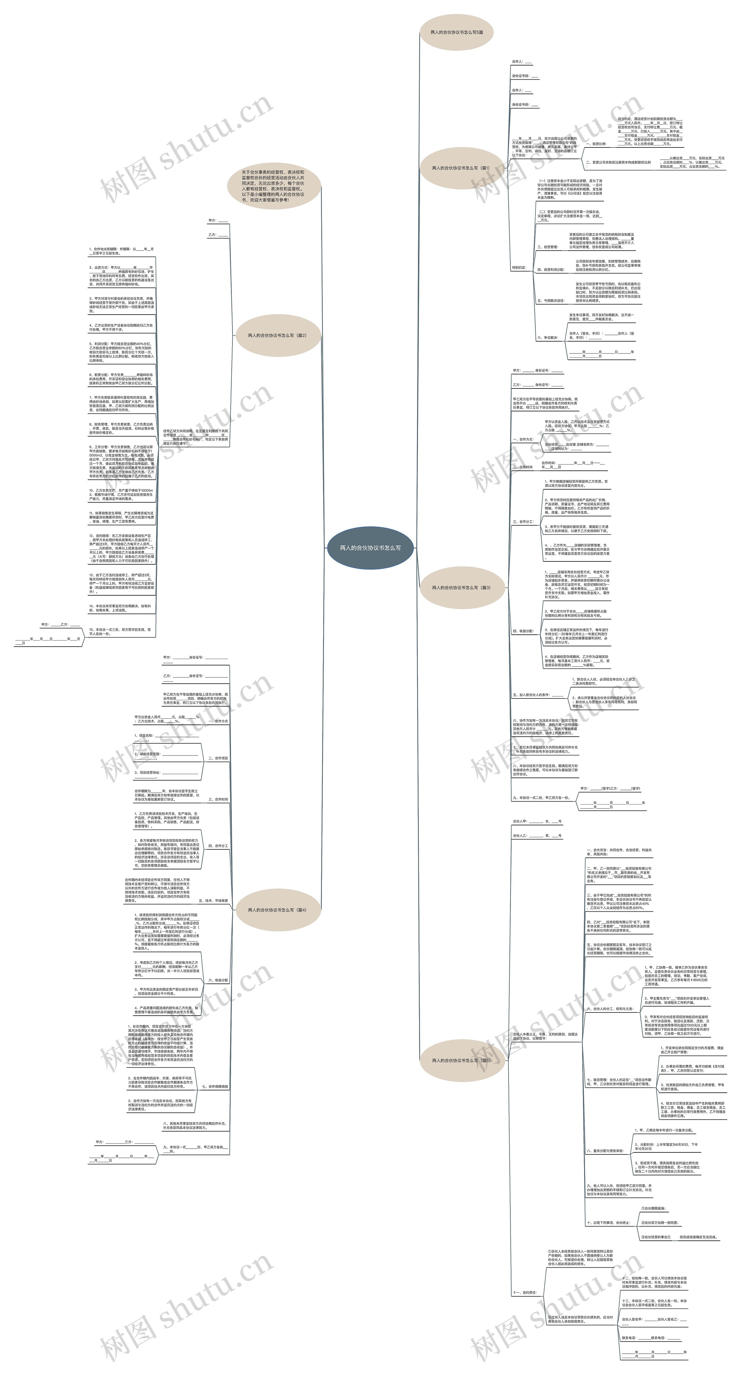 两人的合伙协议书怎么写思维导图