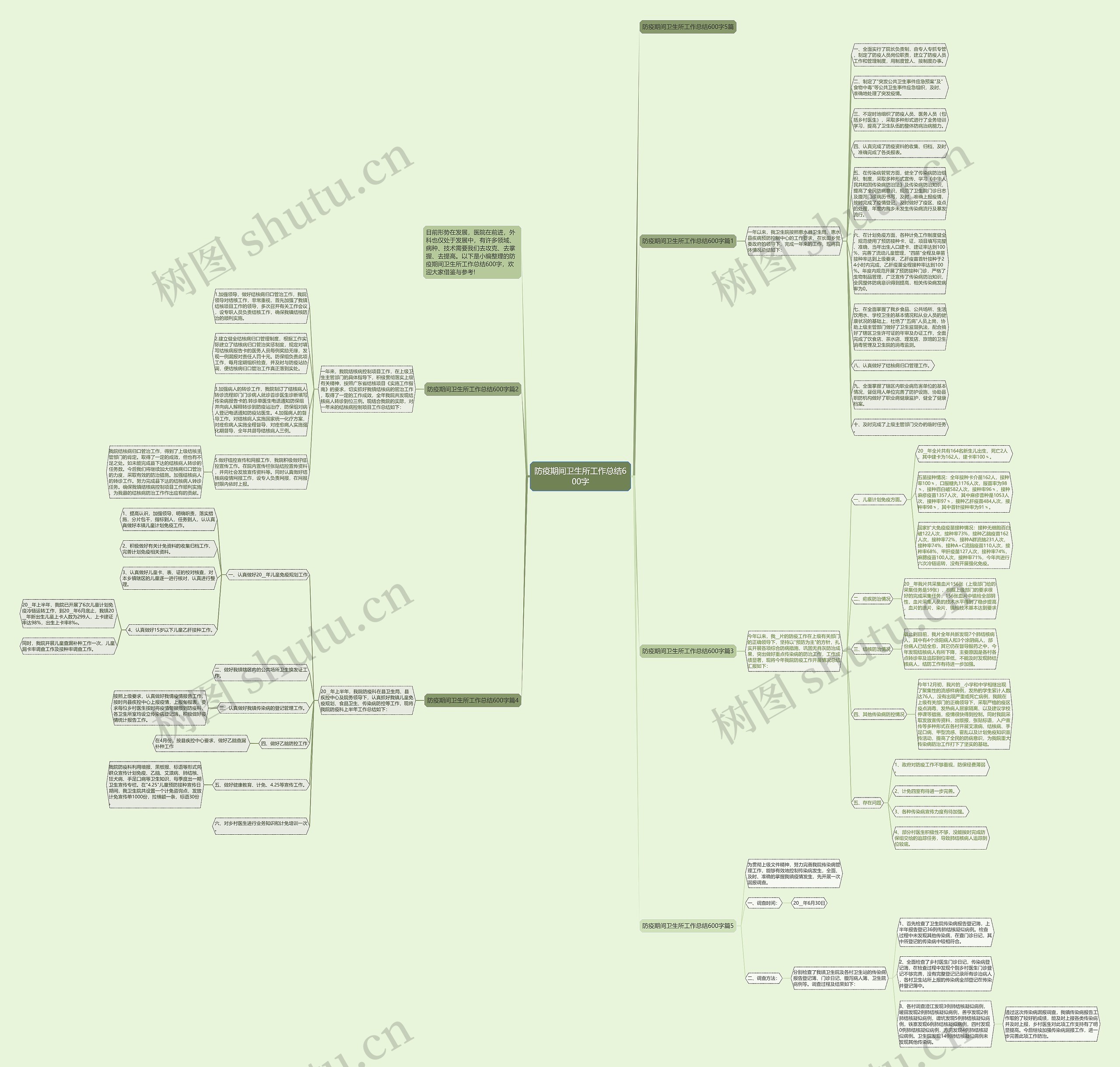 防疫期间卫生所工作总结600字思维导图